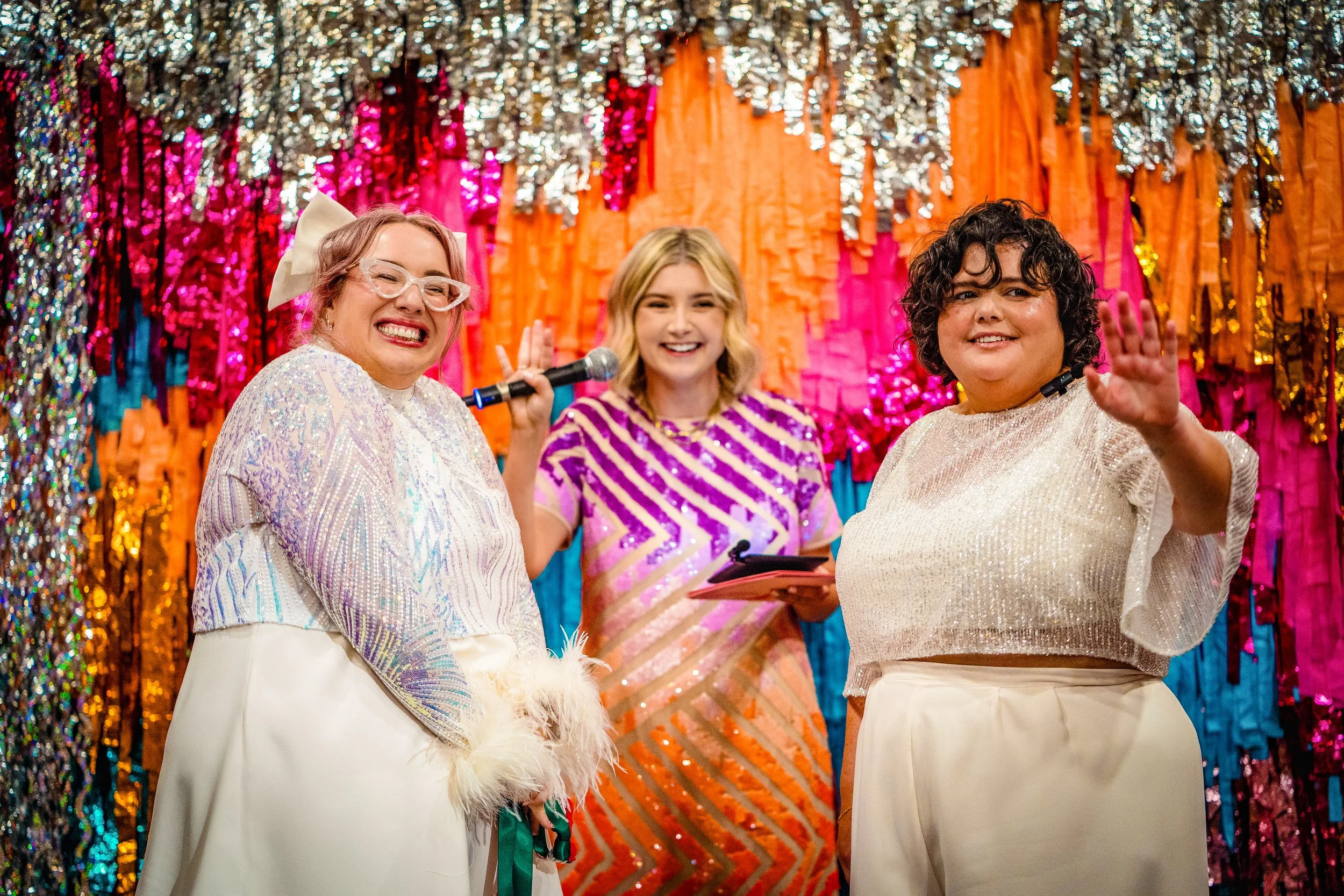 LGBTQ+ Wedding Celebrant at the Mildmay Club, Stoke Newington: Gemma and Carla's Disco Wedding