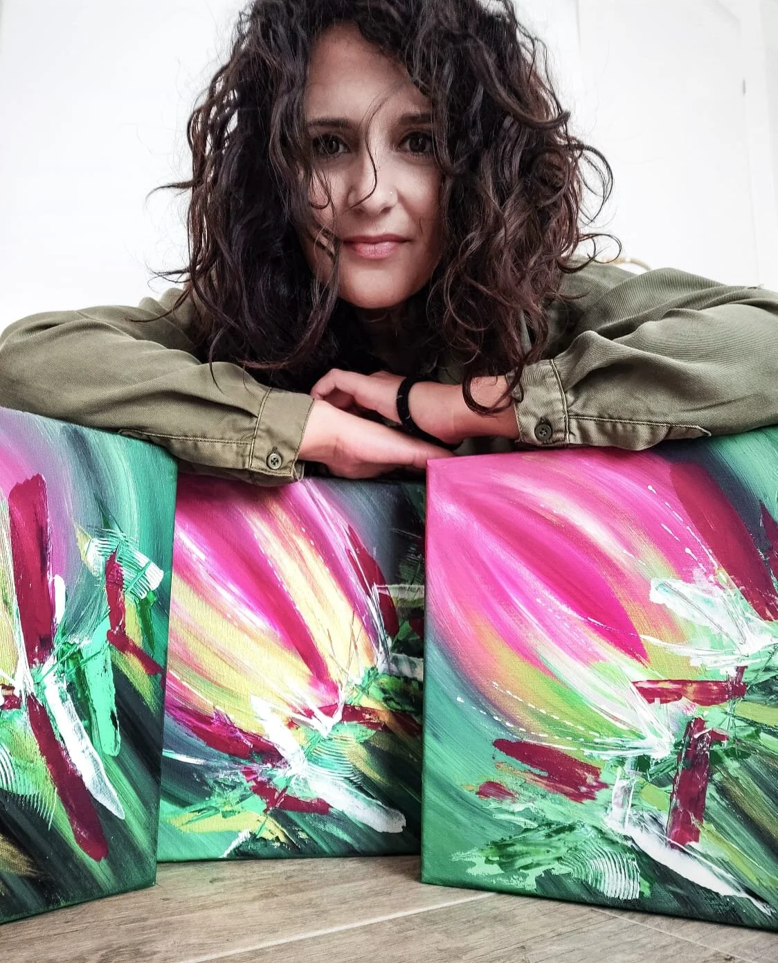 R.V.B. NUMBER 3 (rosa-verde-bianco)
30x30 acrilico