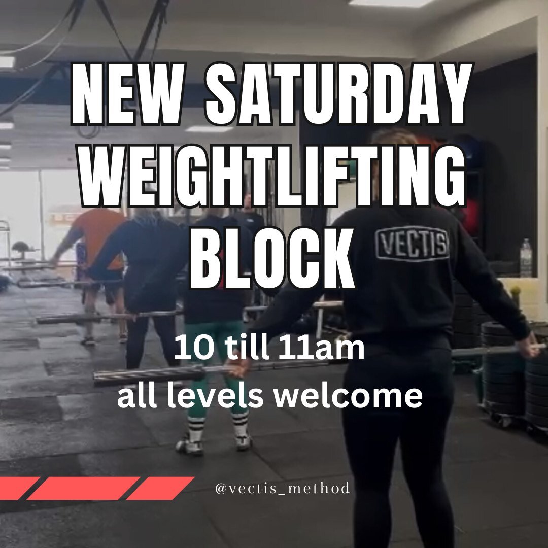 New Saturday Weightlifting Phase 

Come join us every Saturday for a structured weightlifting program. 

Focus is on improving your Clean &amp; Jerk and your Snatch with a progressive program 

Suitable for all levels 

DM for more information 

#vec