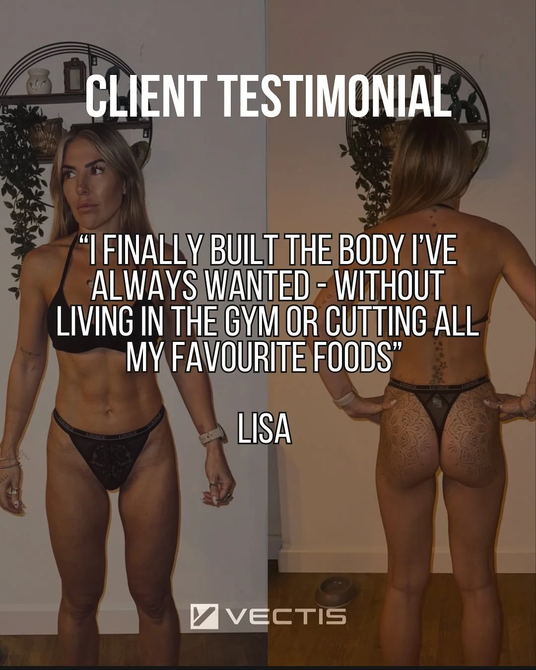 Meet Lisa, we have been working together for a while now and this is what she has to say about her journey. 

&ldquo;I finally built the body I&rsquo;ve always wanted &mdash; without living in the gym or cutting all my favourite foods ❤️&rdquo;

I&rs