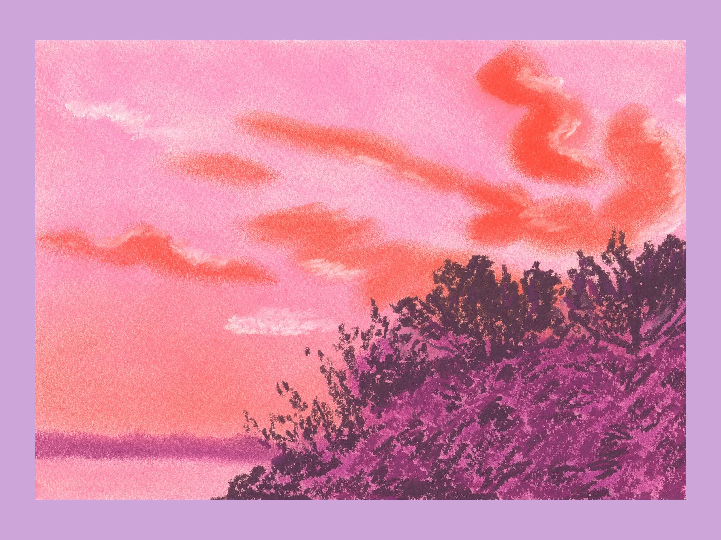 Tirage d'art ciel rouge et rose