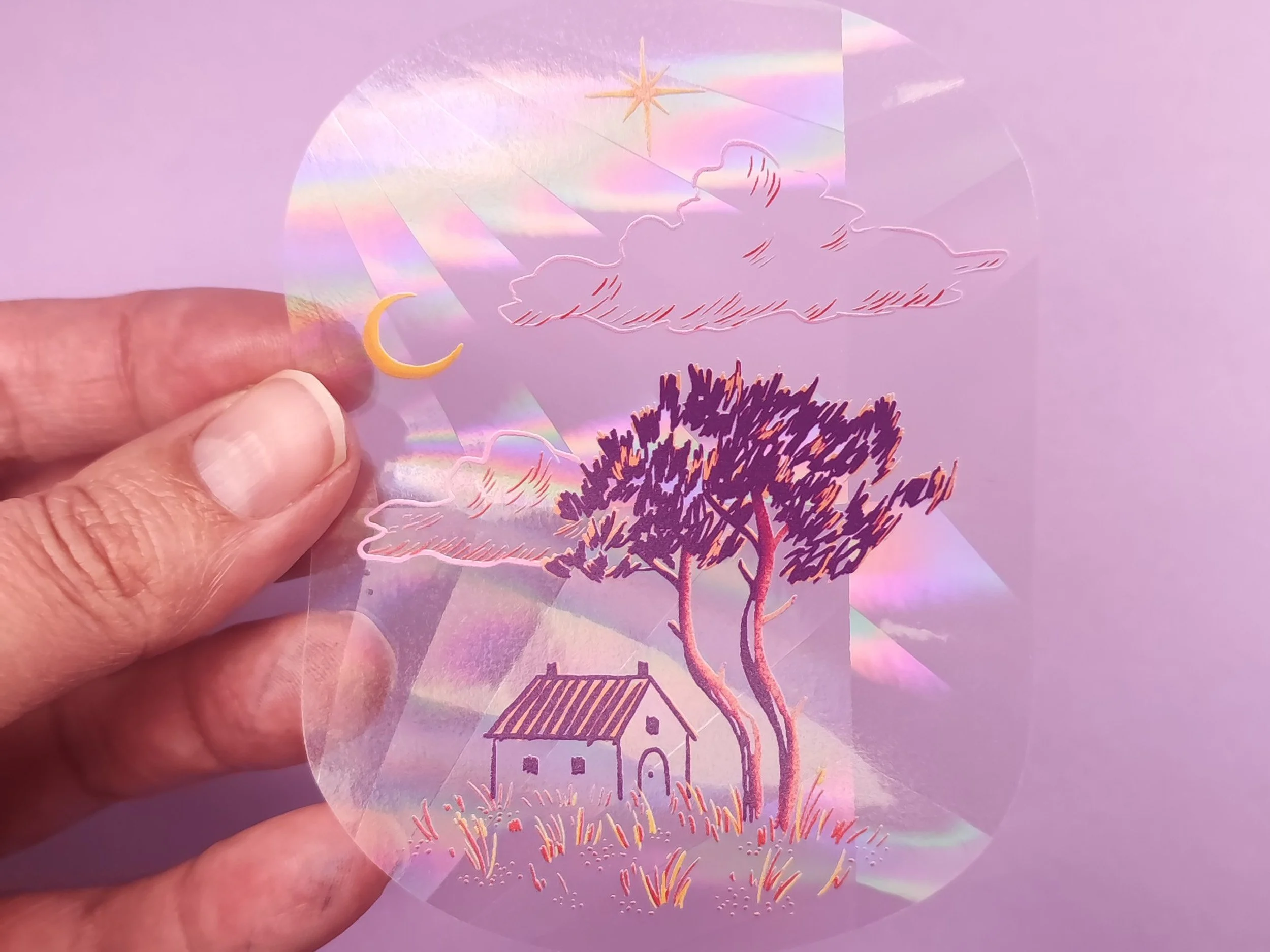 Autocollant suncatcher - attrappe soleil - maison sous les pins