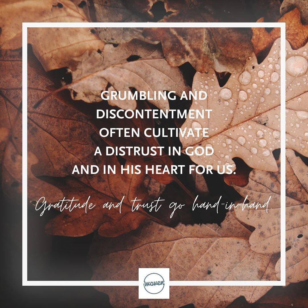 Parting thoughts from our study of Expdus (Part I) as we near Thanksgiving. Does this resonate with you? 

#wovenministry #woven #womensministry #lagrange #lagrangetexas #gratitude #contentment #thanksgiving