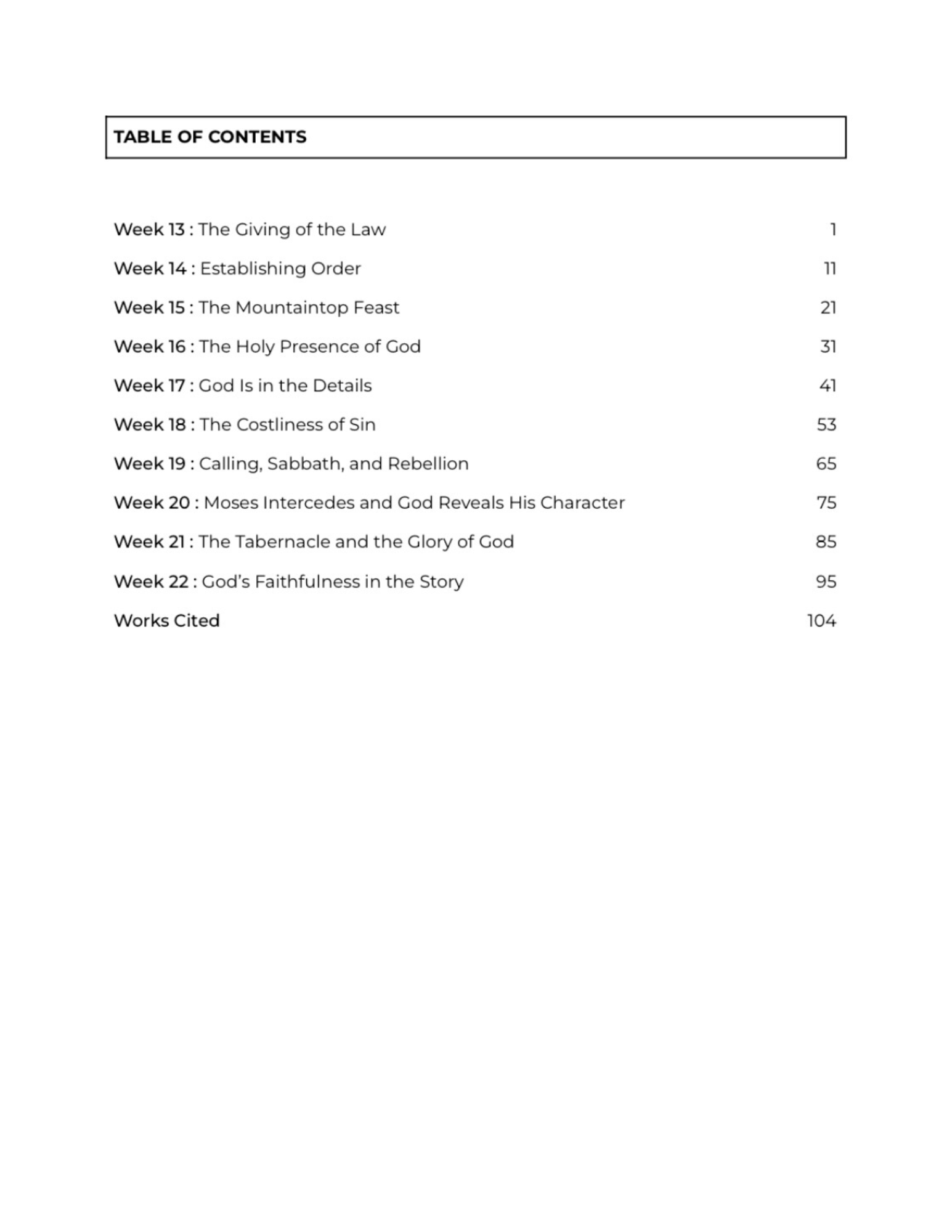 Exodus Part II TOC.png