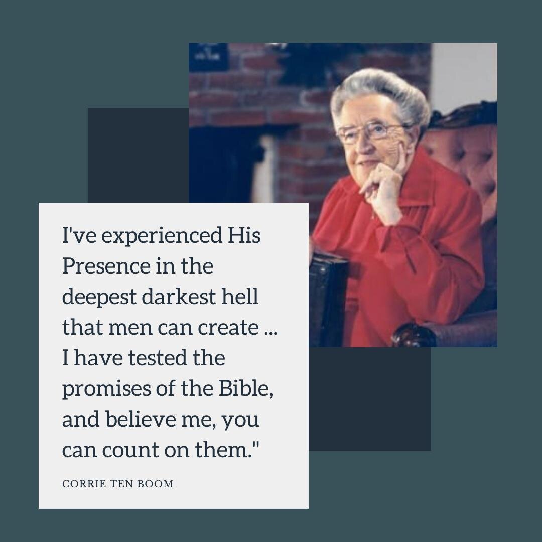 Today, for Women's History Month, we're honoring Corrie Ten Boom as one of the mighty women of faith. ⁠
⁠
Corrie, a Dutch Christian, worked with her father, sister, and other family members to help many Jewish people escape from the Nazis during the 