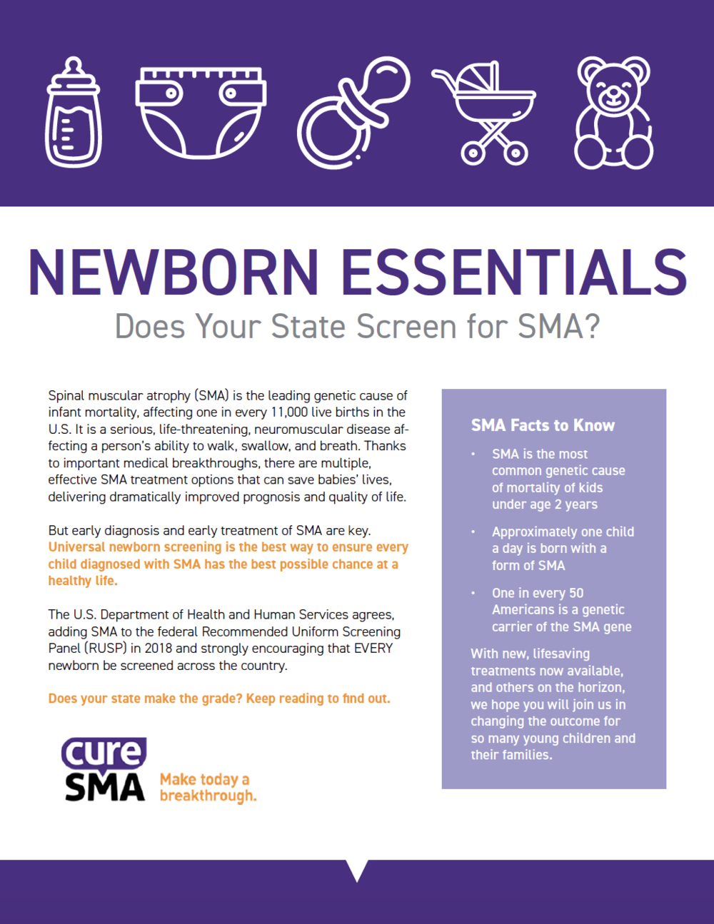 Cure SMA Newborn Essentials: State by State Report Card