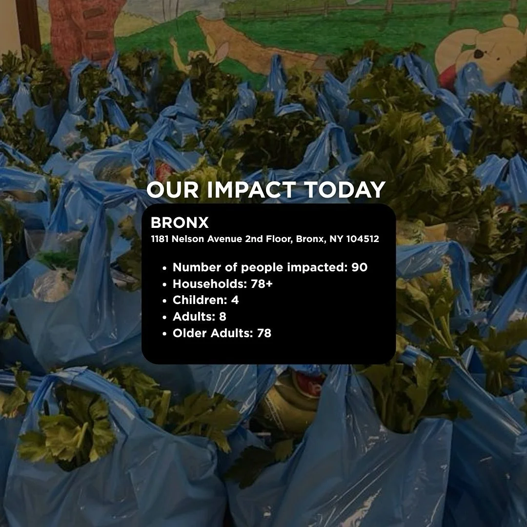 Thanks to the generosity of those who donate, the commitment of our volunteers, and the constant work of those who believe in this cause, today more families in New York were able to put food on the table.
Each food pantry demonstrates how collective