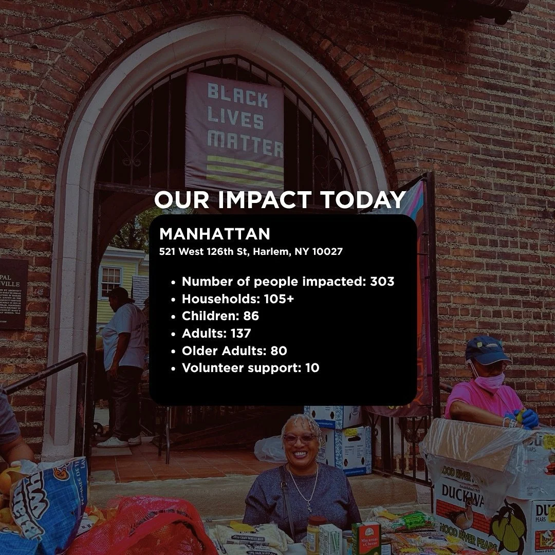 Yesterday we distributed fresh produce to dozens of families in Harlem 🥬🥕. Thank you to our volunteers and partners for making it possible. 🫂