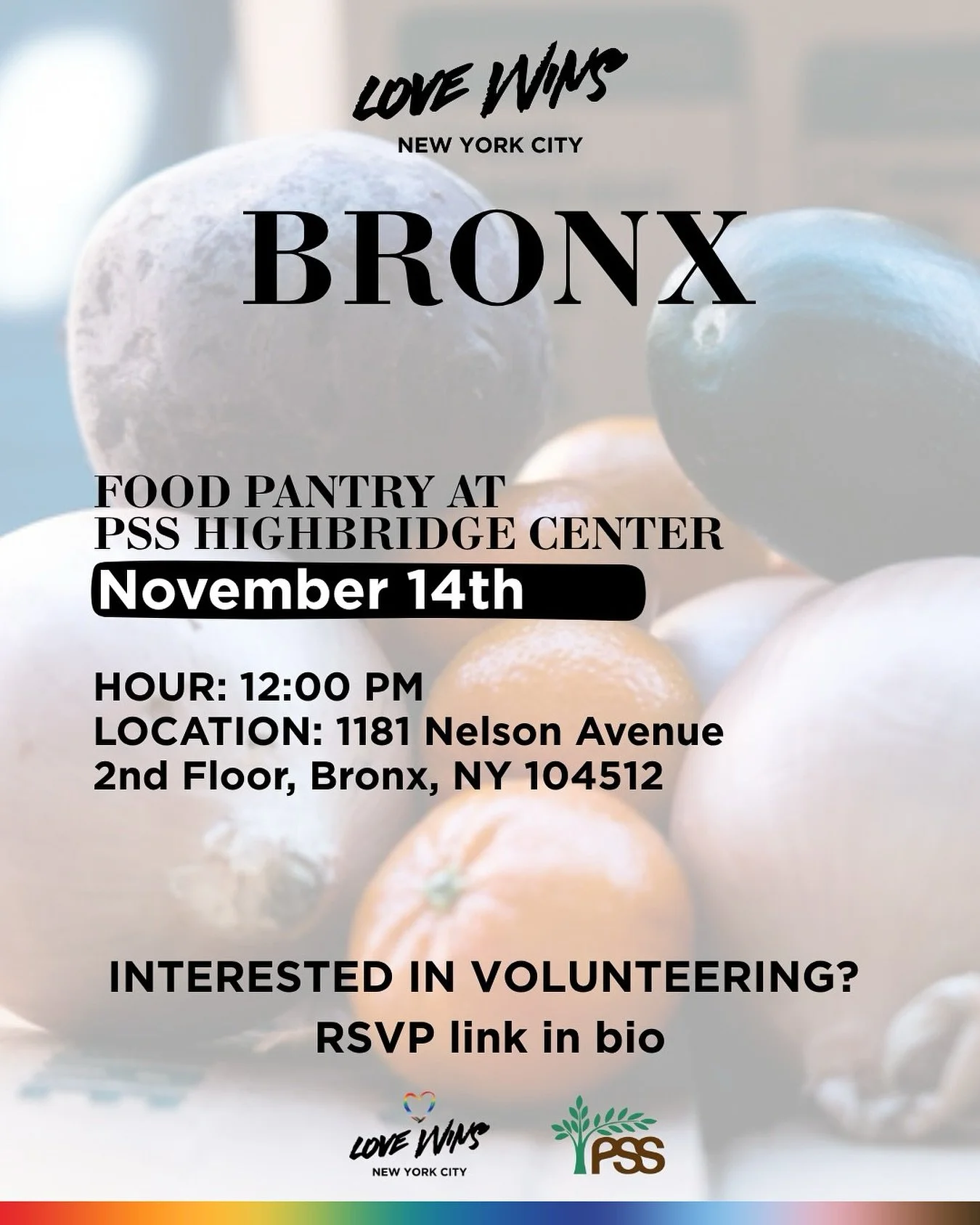 Love has a date and place in November 💜
6 food pantries | 5 locations | 1 purpose: to make sure no one feels invisible.

See you at:
Feeding 📍 BRONX - Nov 14 | 12:00 PM

Volunteer and donate link in bio. #foodjustice #foodpantries #foodpantry

Want