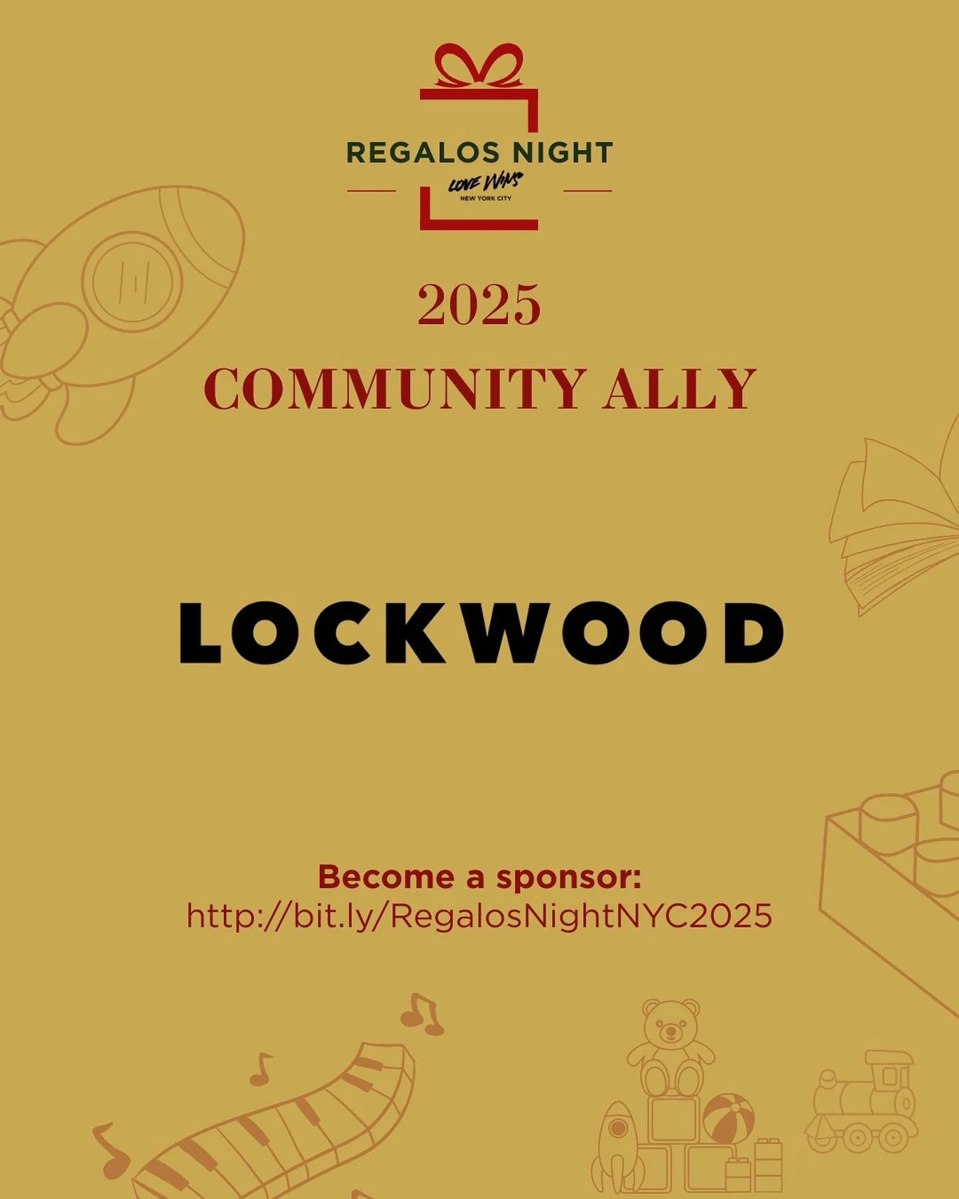 We are excited to have @lockwoodshop as a Community Ally for Regalos Night 2025, in support of Love Wins NYC.

This support goes towards a collective commitment to food insecure New Yorkers.

#RegalosNight2025 #LoveWinsNYC