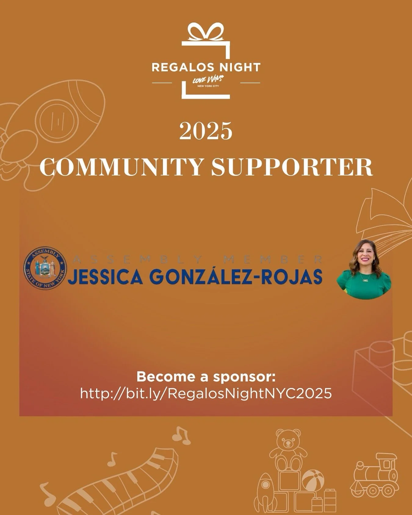 We are excited to have @votejgr as a Community Ally for Regalos Night 2025, in support of Love Wins NYC.

This support goes towards a collective commitment to food insecure New Yorkers.

#RegalosNight2025 #LoveWinsNYC