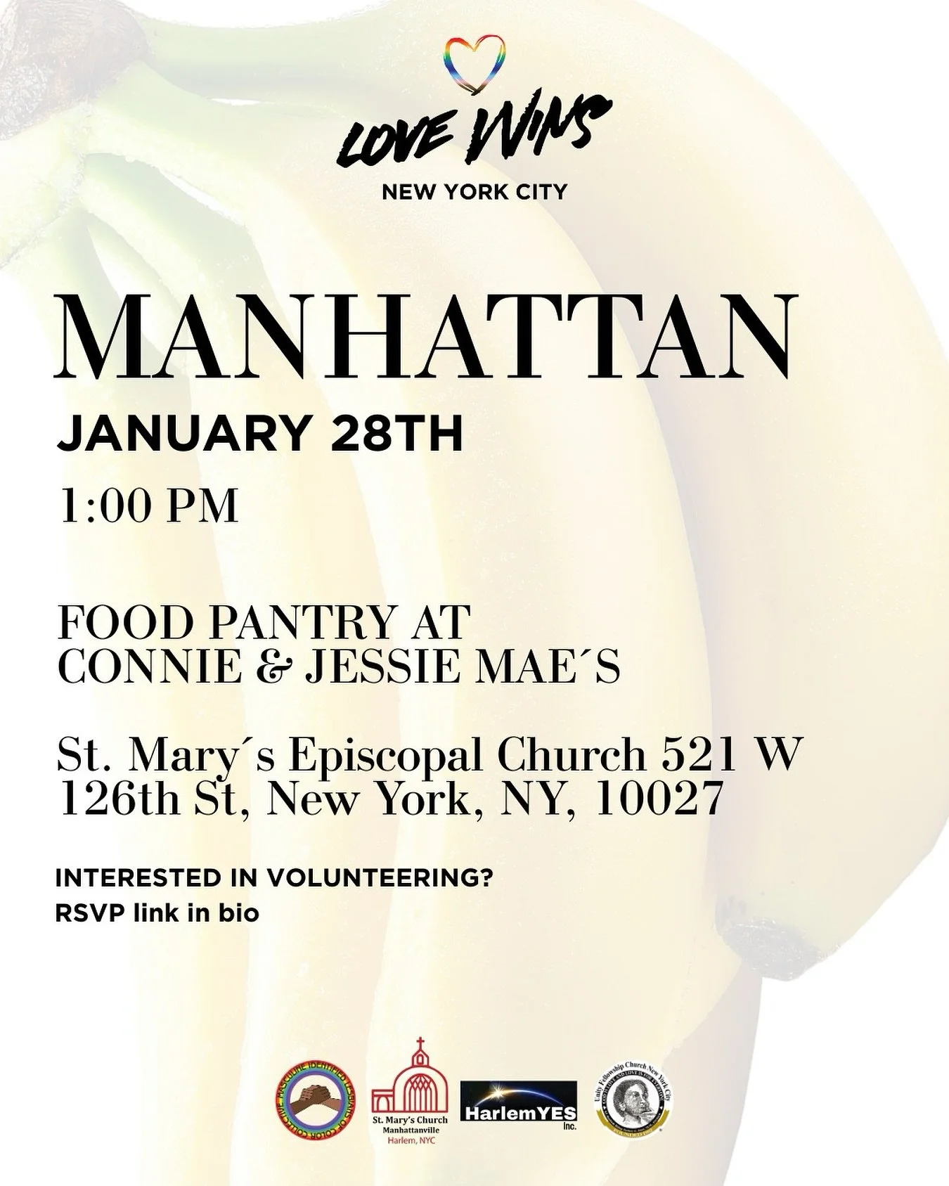 📍MANHATTAN.
In 2016, Love Wins NYC continues to be committed to the neighbors who access our services. Please share this information and let&rsquo;s continue taking care of each other. 🌈