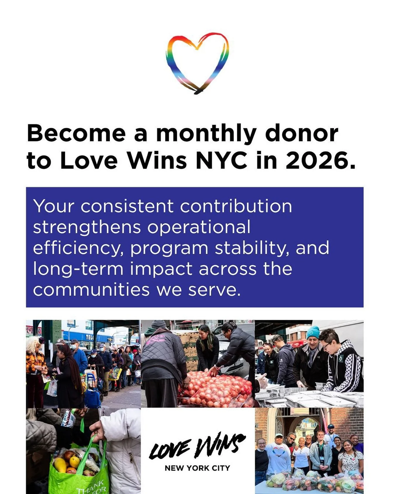 Quality food is essential to the well-being of our communities. 🍅🍝

Your monthly support in 2026 will play a critical role in strengthening our food justice program. 🤝🙌

Contribute today. 💌