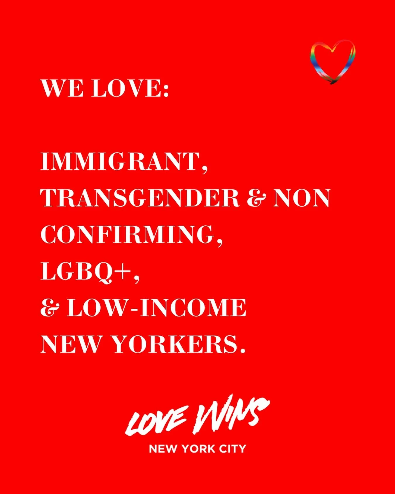We are founded in love. We drive our work through love. And we are unapologetic about choosing to love all of our neighbors, regardless of who they&rsquo;re. 

This should be a national holiday. Love Wins holiday?