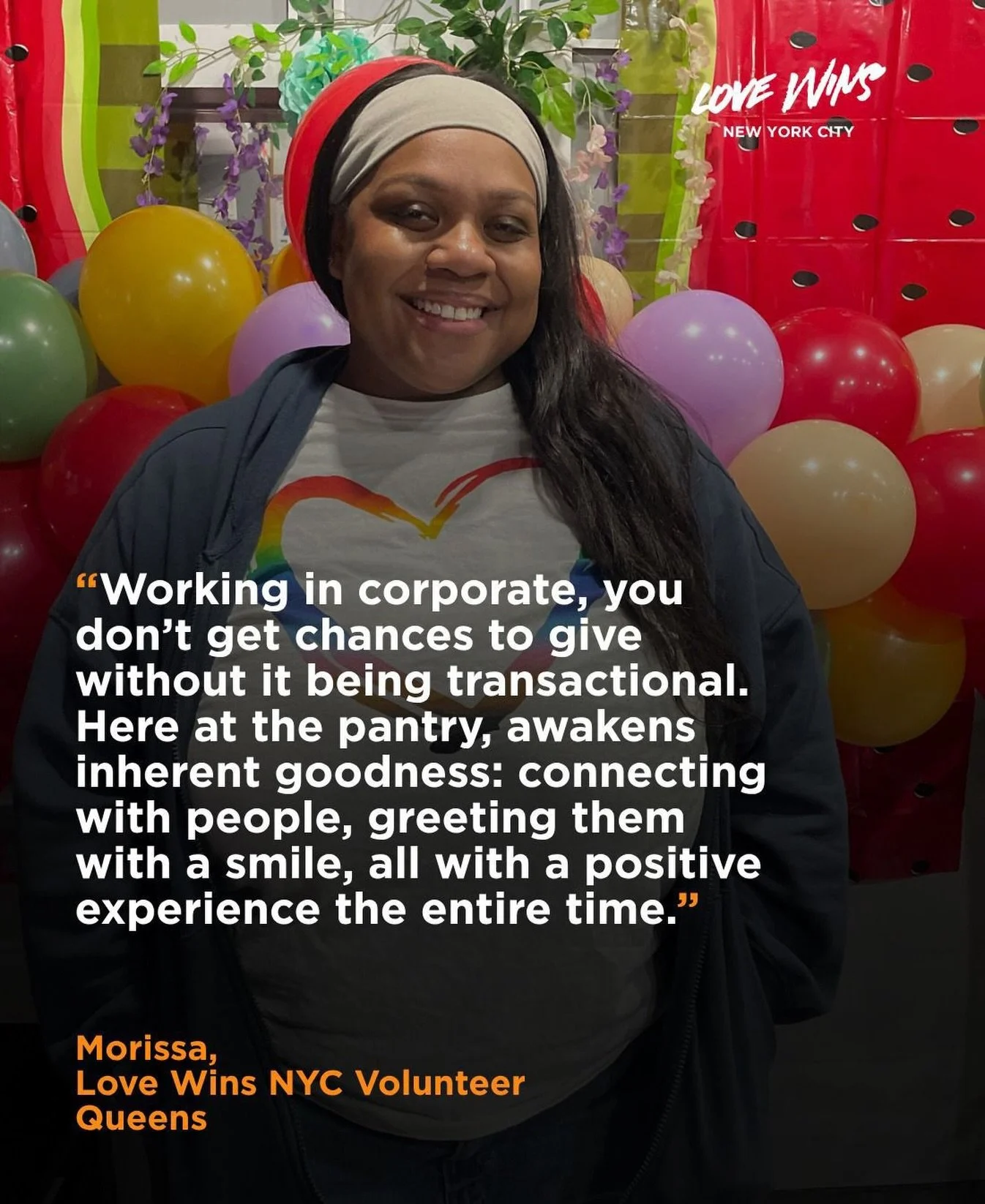 Thank you, Morissa, for participating in our Queens food pantry and for bringing your energy to our community🍅❤️&zwj;🔥.

If you&rsquo;re part of a group looking for a meaningful way to give back, we&rsquo;d love to have you volunteer with us✅✅✅💚. 