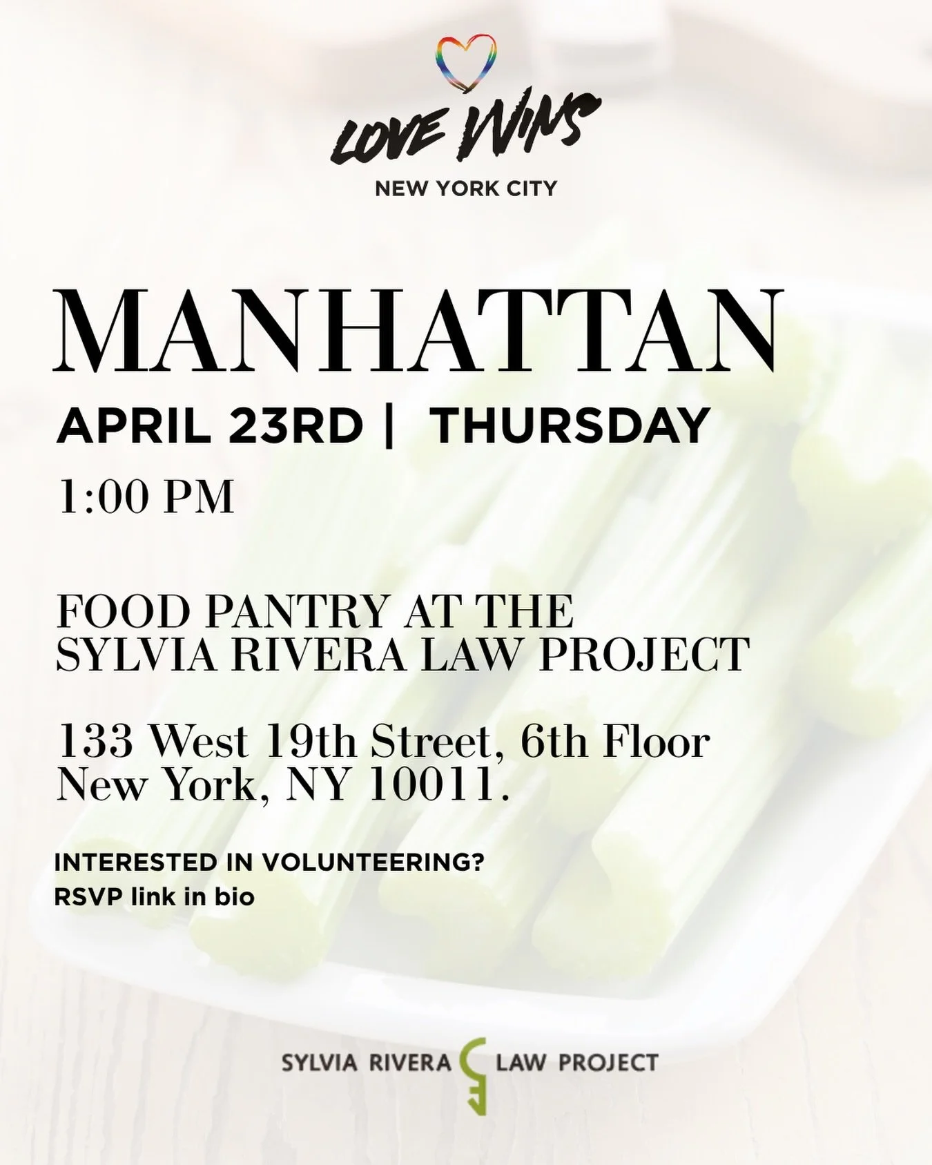 📍MANHATTAN  The dates of our next pantry distribution are now available✅.

We invite you to join us and share widely. 

If you want to contribute your time and energy, we invite you to join as a volunteer, send us a DM or enter the link in the bio