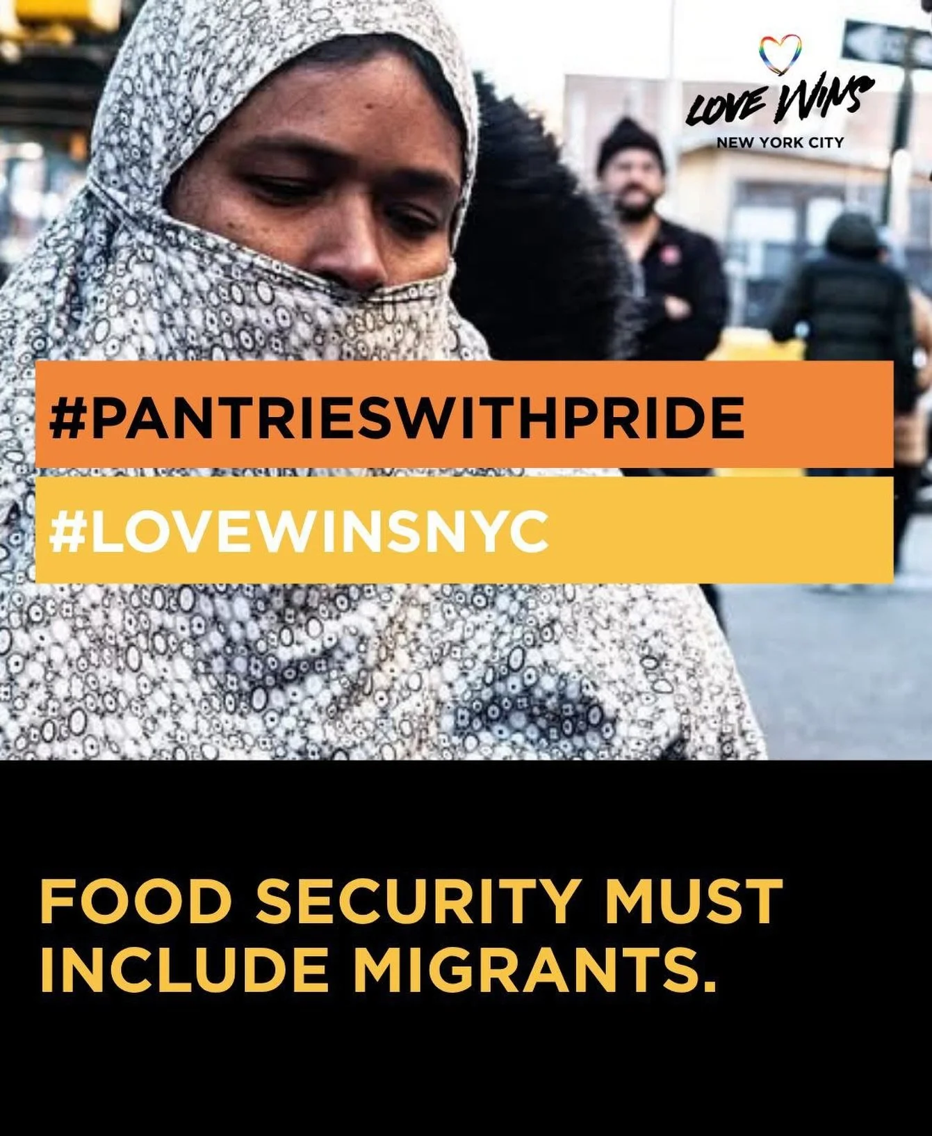 At Love Wins NYC, we create spaces where migrants can safely access food🙌. 
Food justice is immigrant justice 🤝.
