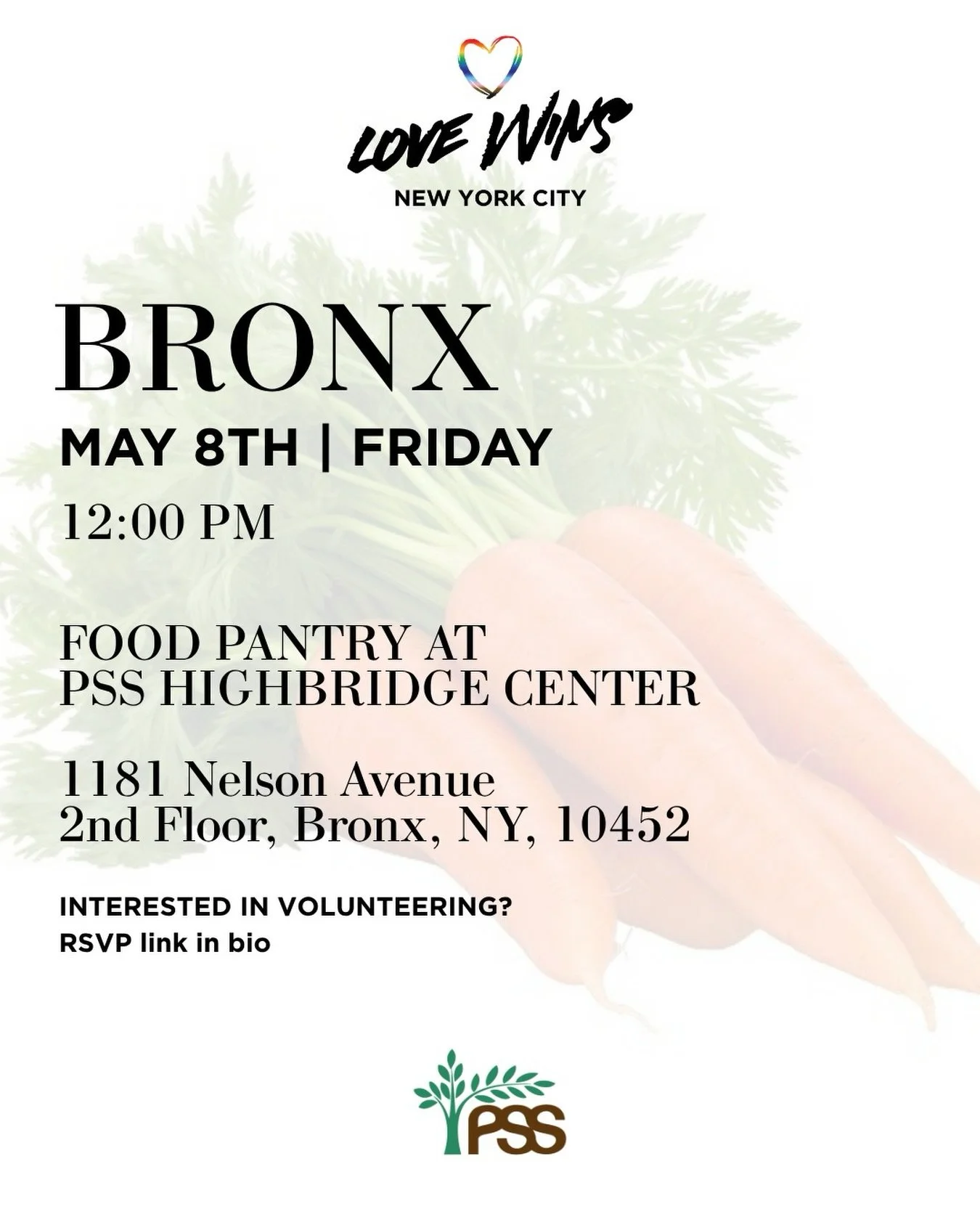 📍BRONX!  Check out our May pantry distribution dates and join our volunteer team 👥🗣️.
Your support as a volunteer is key to helping us continue bringing food to our neighbors✅✅✅.
We look forward to seeing you! 👁️🫀.
