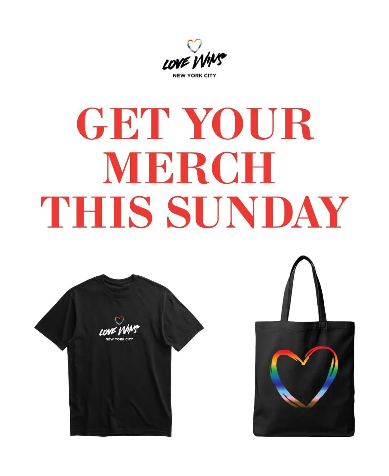 ⁩Find us at the Jackson Heights Farmers Market.
Make a donation and receive a Love Wins NYC tote bag or T- shirt ❤️. 
Sunday, May 3 &amp; 17 | 34th Ave &amp; 80th St,
Jackson Heights, NY 11372 |
10:00 AM to 2:00 PM