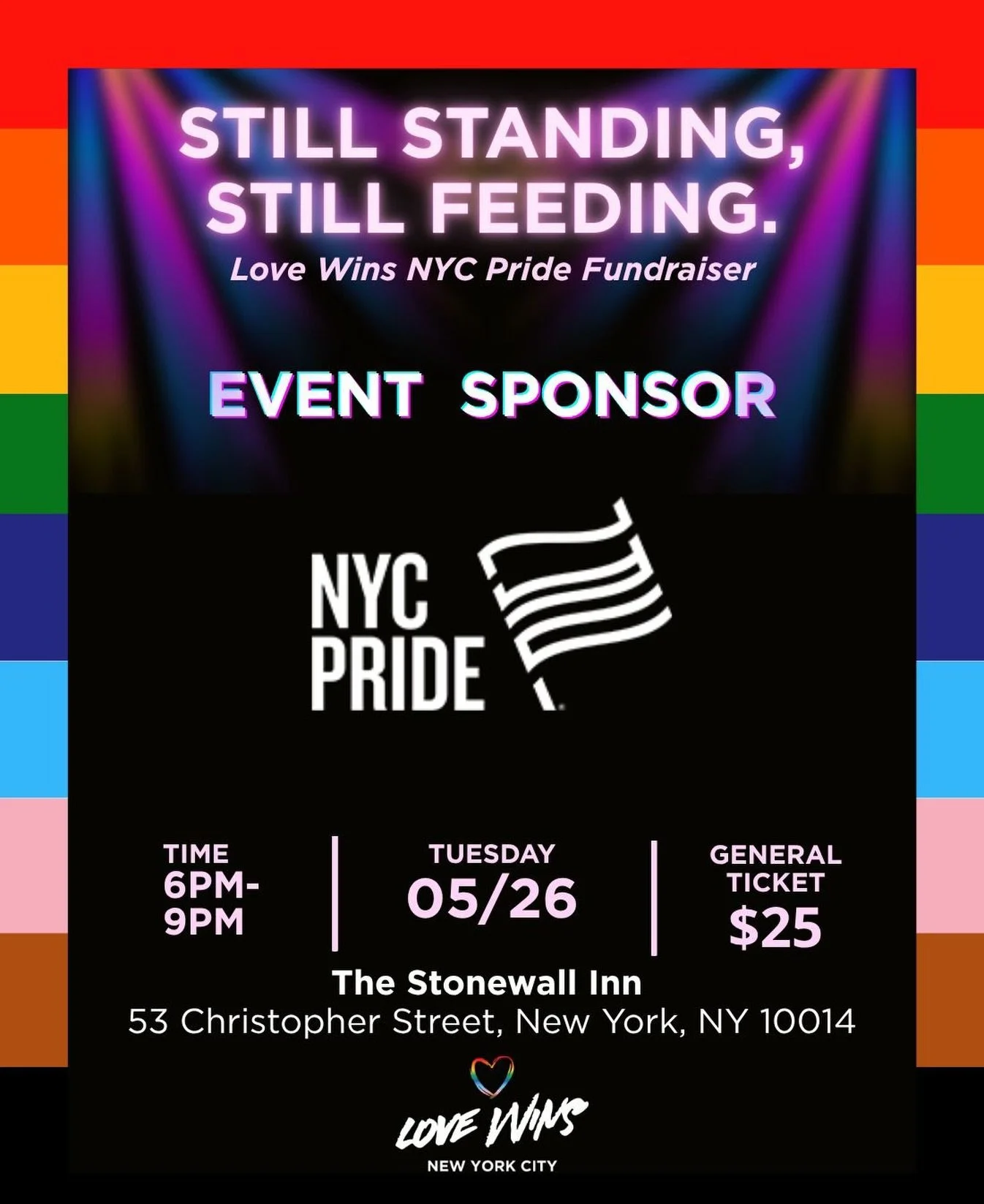 We are excited to announce our first sponsor for the Love Wins NYC Pride Fundraiser ❤️&zwj;🔥.

Thank you NYC PRIDE for joining us 🫶🏻💛.

We invite companies, organizations, and community members to become sponsors of this important event. We can e