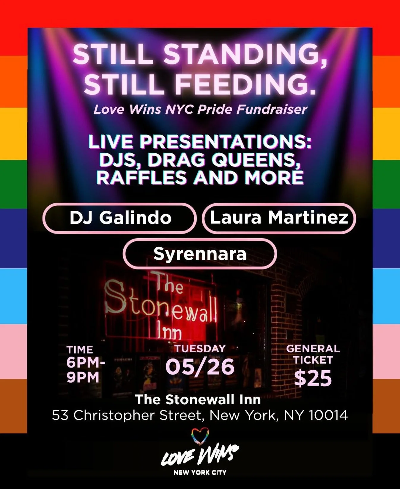 You&rsquo;re invited to the LOVE WINS NYC PRIDE FUNDRAISER, a night created for you to enjoy great performances. Your contribution will support the food pantries of LOVE WINS NYC ✨🌟🍅🫶🏻🌃.

Get your ticket through the link in our bio ✅🌿.