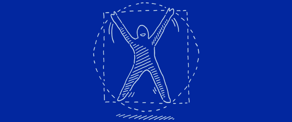 Drawing showing a person in balance, visualizing a healthy lifestyle