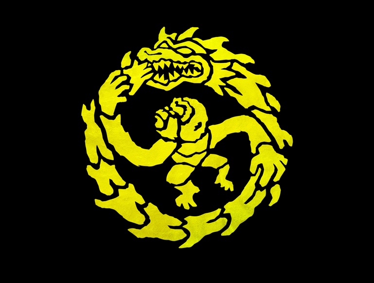 Logo I created for Homouroboros, the first large interactive exhibit by Peter Hudson. Visuals include a monkey feeding an apple to a rotating snake.