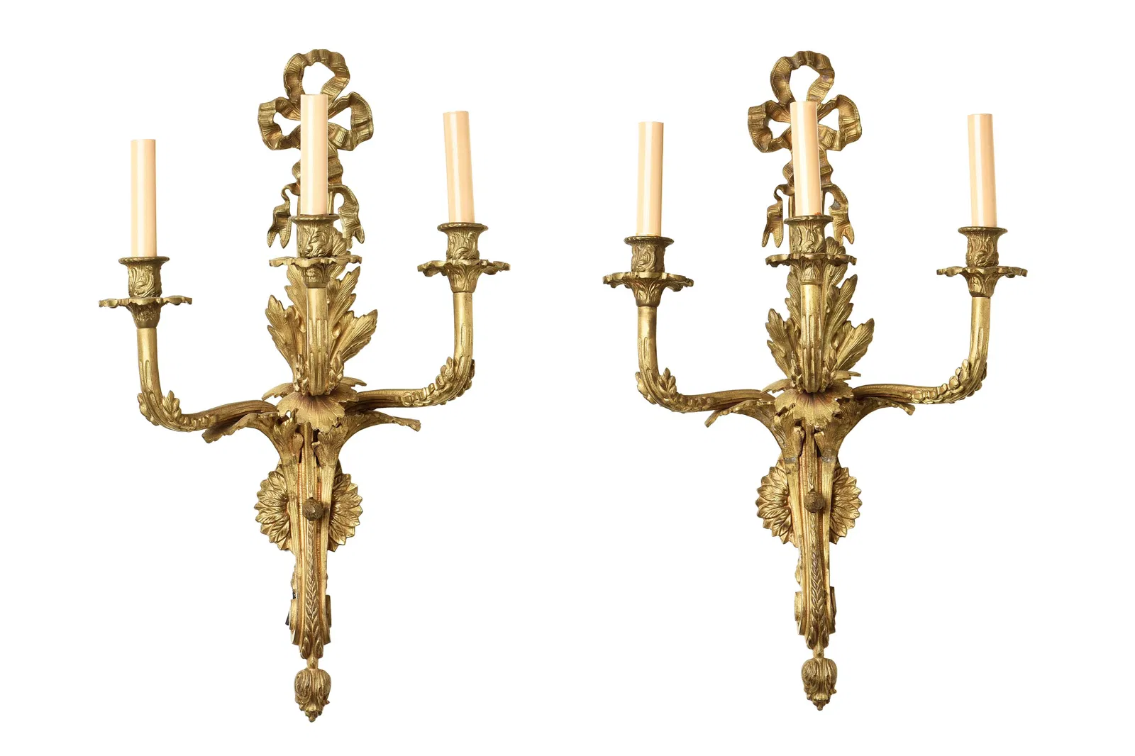 LOUIS XV STYLE 3-ARM DORE BRONZE SCONCES.png