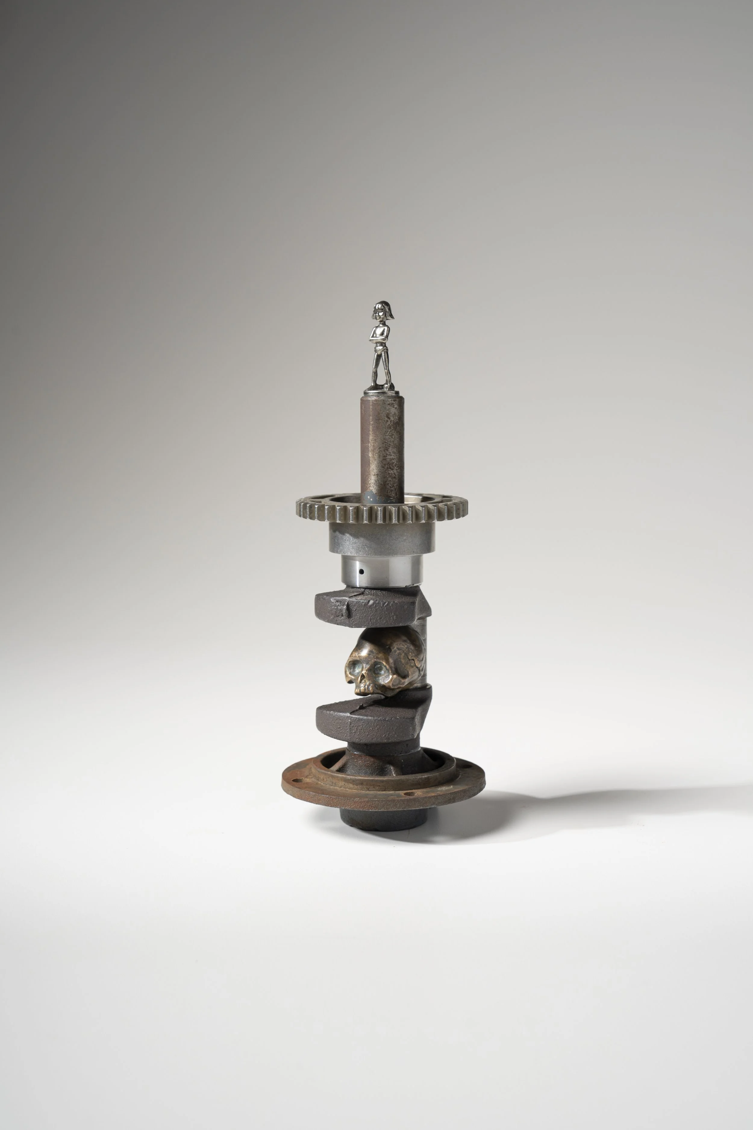 "Gearhead" Fabricated steel w/ cast bronze
