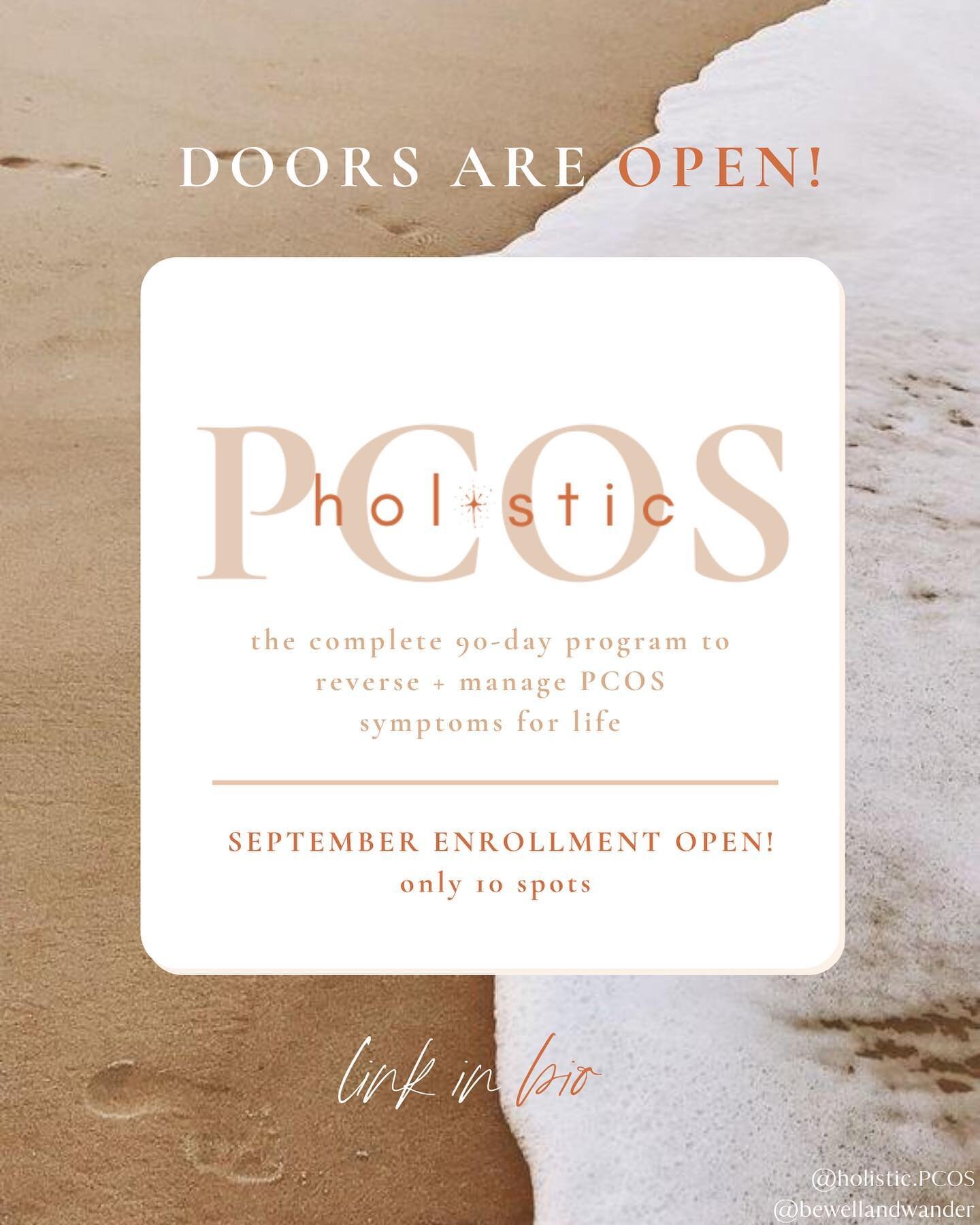 Time to reverse those PCOS symptoms baby! 🎉

After many requests and a waitlist over 500+ strong, we&rsquo;re opening up enrollment for the Holistic PCOS Method again to 10 lucky students!

This is the most comprehensive (research-backed) 90-day pro