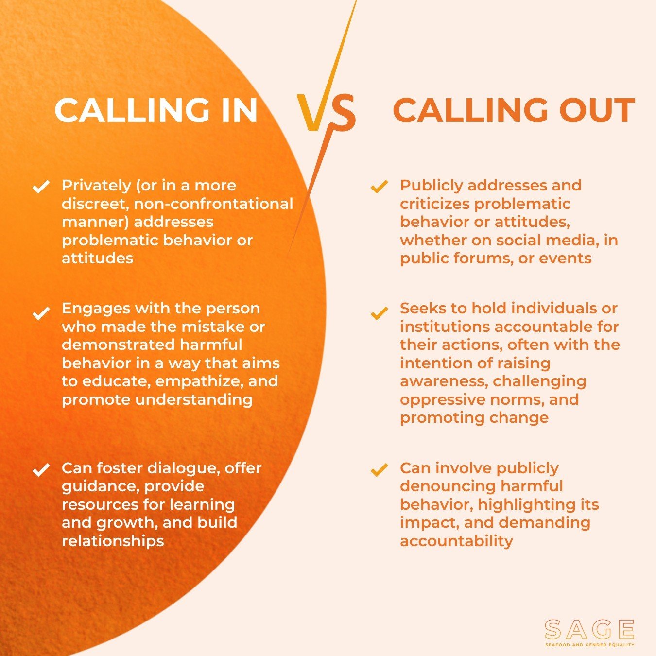 Let&rsquo;s talk about &ldquo;calling in&rdquo; vs. &ldquo;calling out&rdquo;! ⁠
⁠
These terms describe two different and valid approaches to dealing with problematic behavior or attitudes, particularly around issues of oppression, discrimination, or