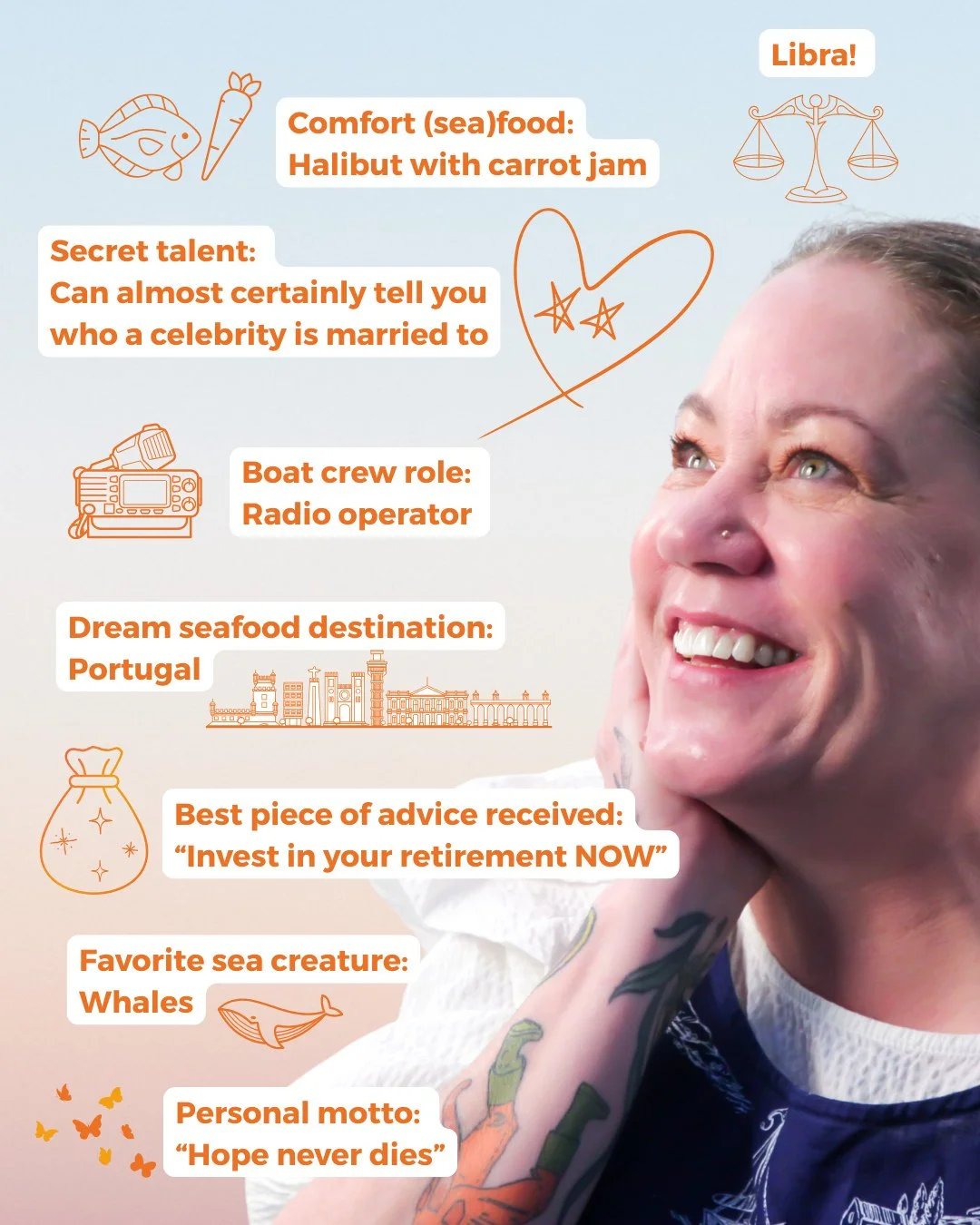 💫 Get to know Julie, our founder &amp; fearless leader at SAGE! ⁠
⁠
She&rsquo;s the kind of person who makes you laugh mid-meeting and then inspires you to rethink what&rsquo;s possible for gender equality in seafood. ✨⚖️⁠