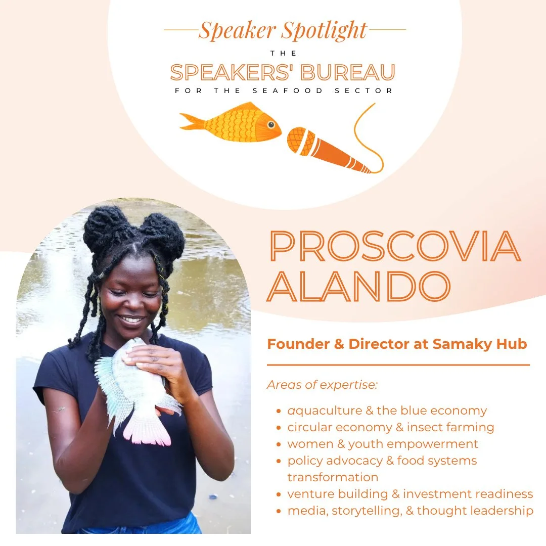 Meet 𝗣𝗥𝗢𝗦𝗖𝗢𝗩𝗜𝗔 𝗔𝗟𝗔𝗡𝗗𝗢, Founder &amp; Director of @SAMAKY_Hub, which is empowering women and youth in sustainable aquaculture across Sub-Saharan Africa! 🌍⁠
⁠
Proscovia&rsquo;s work sits at the crossroads of circular economy innovation,