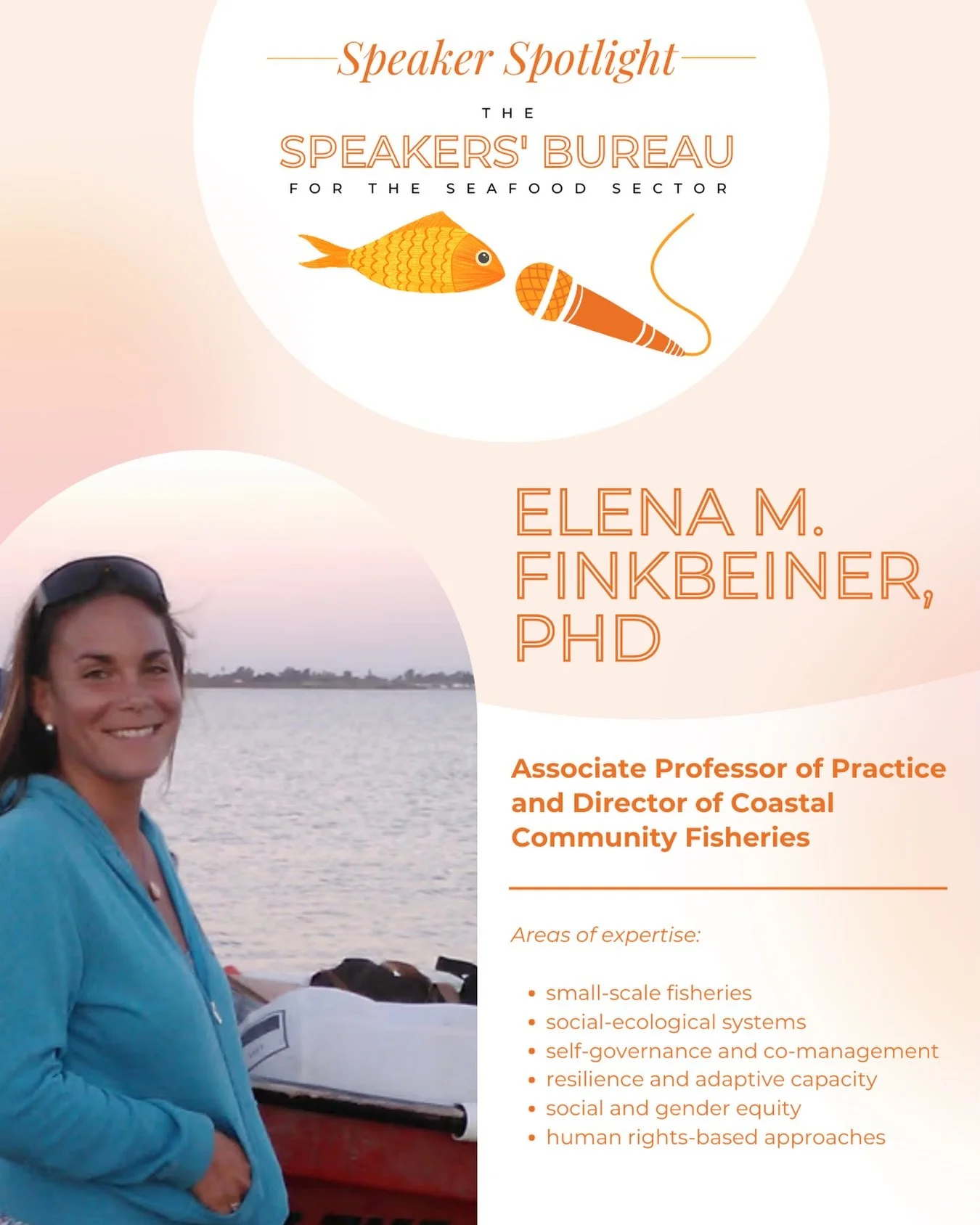 Meet 𝗘𝗟𝗘𝗡𝗔 𝗠. 𝗙𝗜𝗡𝗞𝗕𝗘𝗜𝗡𝗘𝗥, 𝗣𝗛𝗗 (she/her)&mdash;based in Monterey, California! 🦦

Elena is Director of Coastal Community Fisheries at Conservation International and an Associate Professor of Practice at the University of California,