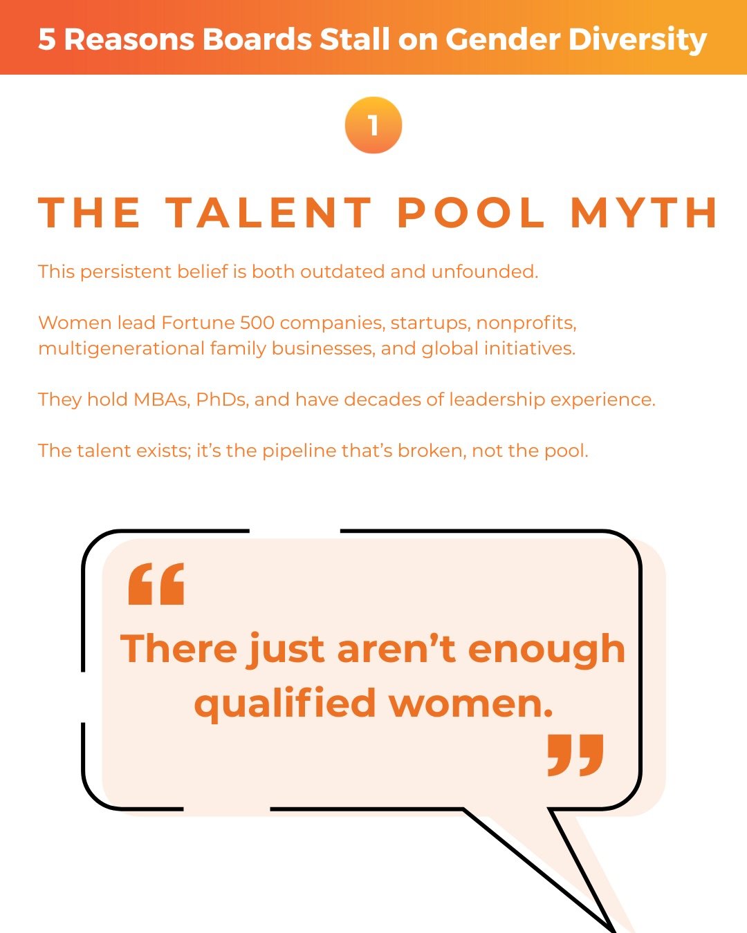 If boards say they want gender diversity and gender-diverse boards perform better, then why does progress move so slowly? 🐌 

Here are five reasons boardroom gender diversity continues to stall&mdash;and what boards need to rethink next (link in bio