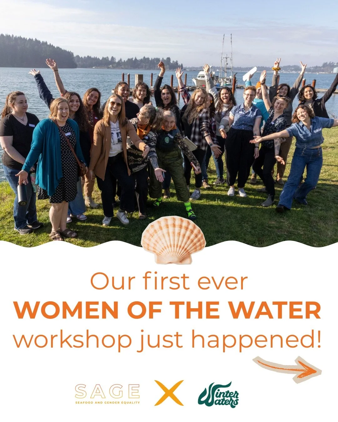 22 women working in seafood met up for SAGE x @WinterWatersPNW&rsquo; 𝗪𝗢𝗠𝗘𝗡 𝗢𝗙 𝗧𝗛𝗘 𝗪𝗔𝗧𝗘𝗥 Workshop! 

During our time together, we talked about the issues facing women in aquaculture, along with the solutions, and these insights will ul