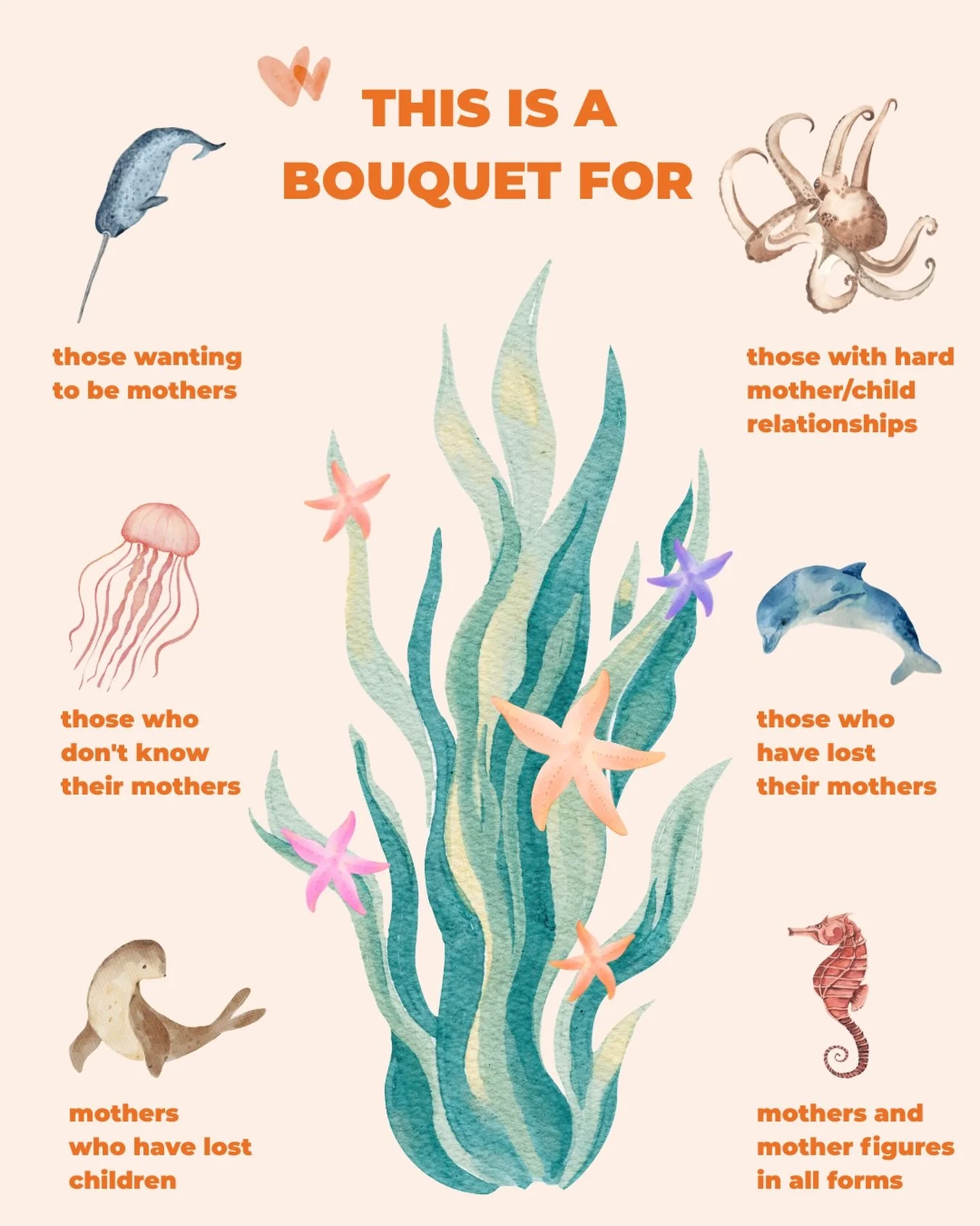 We&rsquo;re celebrating 𝗠𝗢𝗧𝗛𝗘𝗥𝗜𝗡𝗚 in its many beautiful forms this entire month! 🌊💐

Stay tuned! 

🧡 Sending thanks to the person who created the general message behind this post graphic&mdash;we&rsquo;ve seen it many times and are apprec