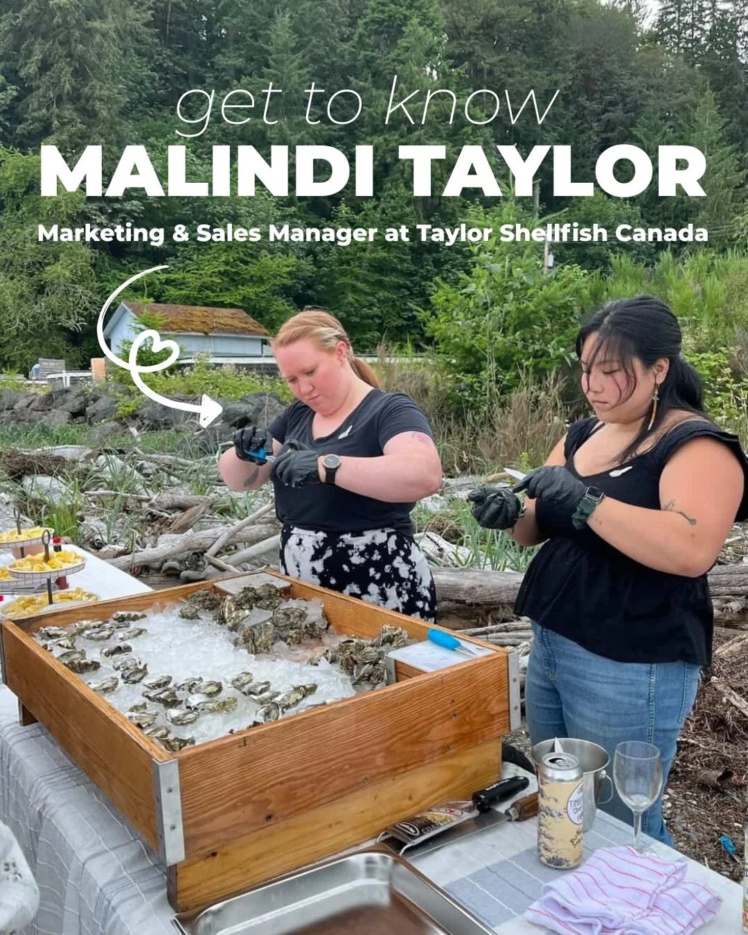 Five generations into shellfish farming, 𝗠𝗔𝗟𝗜𝗡𝗗𝗜 𝗧𝗔𝗬𝗟𝗢𝗥 grew up surrounded by tides, oysters, and conversations about aquaculture. 

Today, as Marketing &amp; Sales Manager at @TaylorShellfish, she helps connect the farm to chefs, retail