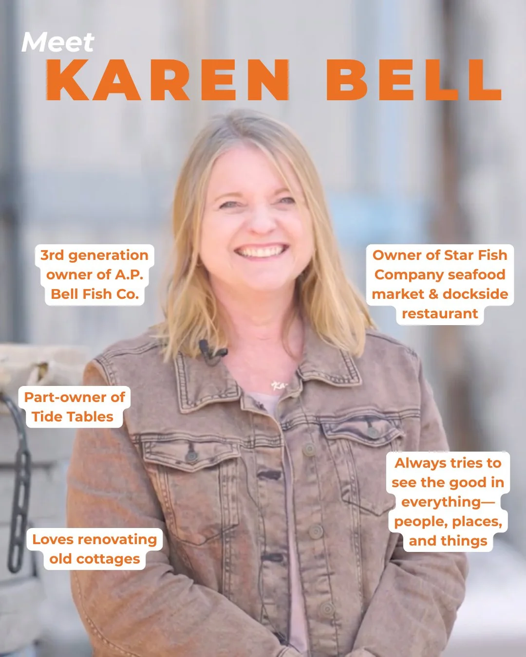 Meet 𝗞𝗔𝗥𝗘𝗡 𝗕𝗘𝗟𝗟, a lifelong optimist and the third-generation owner of @apbellfishco, a fish house that's been operating out of Cortez, Florida for over 100 years! ⁠
⁠
You might be familiar with A.P. Bell&rsquo;s delicious and omega-3-rich b