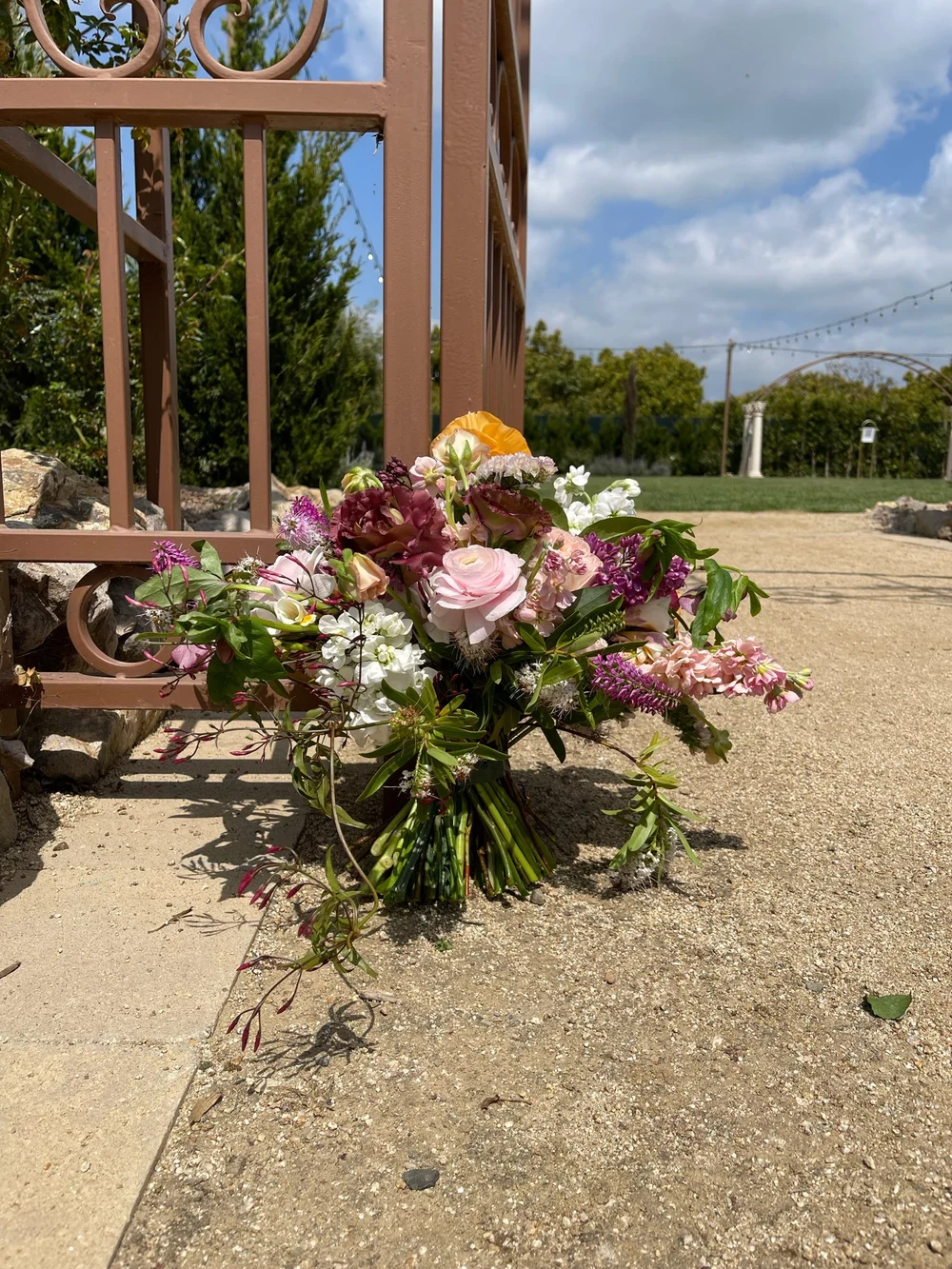 Hand bouquet with locally grown flowers