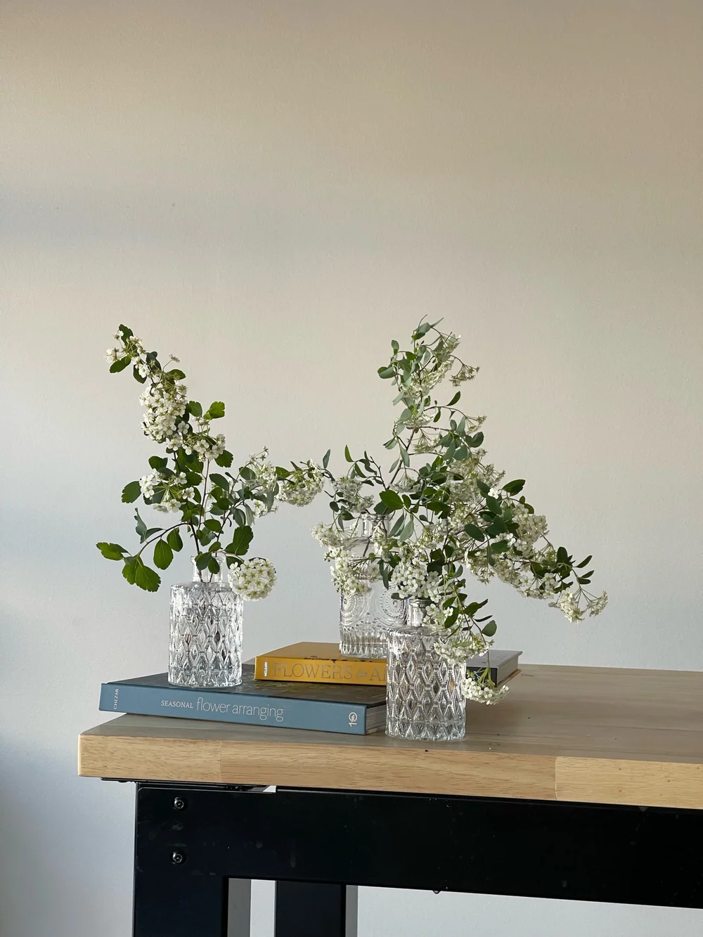 Bud Vases with Spirea