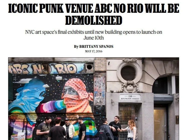 Rolling Stone on ABC No Rio's Rebuild
