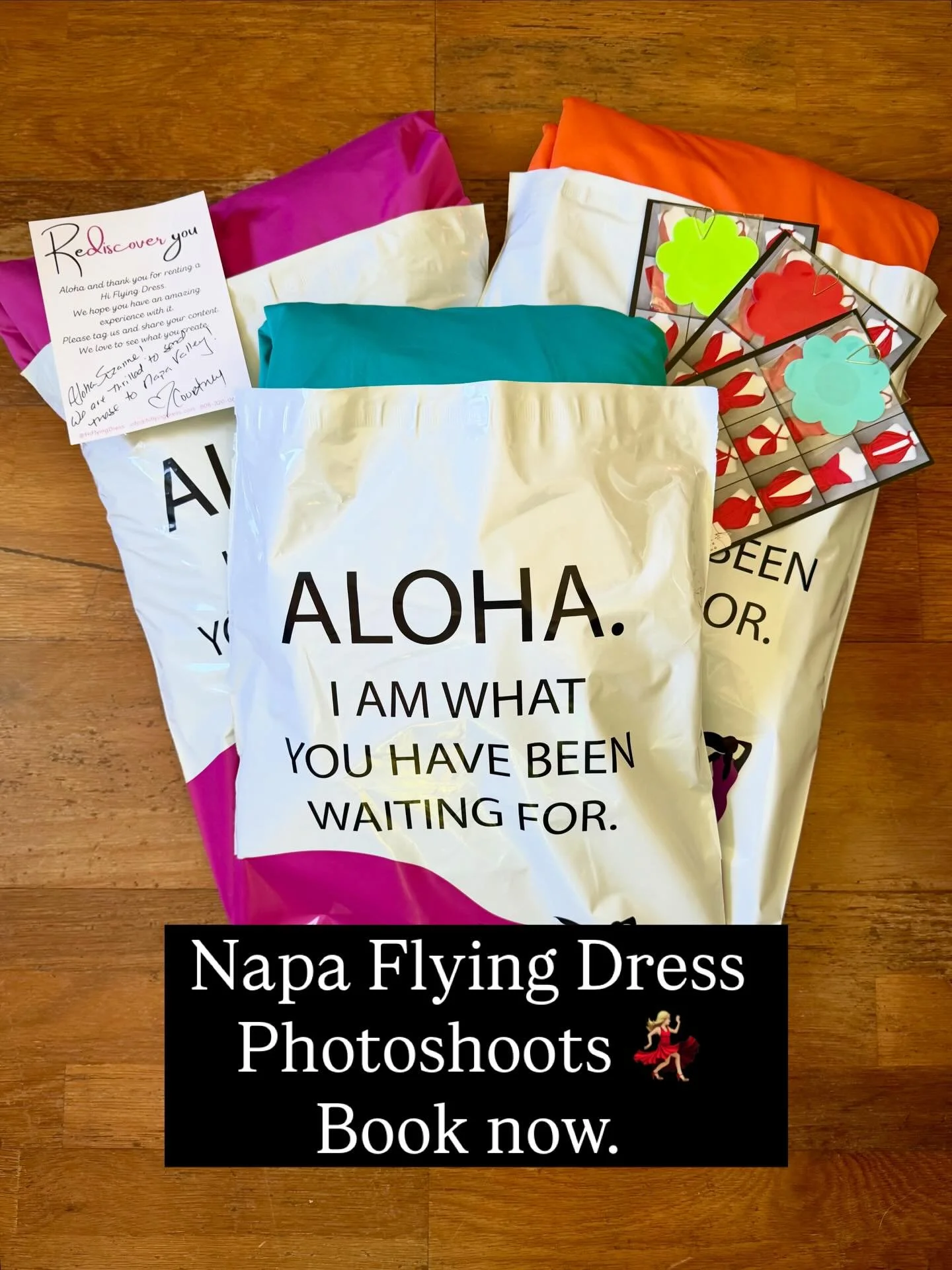 Hi Flying Dresses are headed to Napa Valley 🍷✨ We love partnering with talented photographers like Suzanne to host unforgettable experiences. Reserve your spot!

📸 @she.shoots.shots 
💃🏼 Orange, Magenta &amp; Teal Hi Flying Dress
📍Napa, Californi