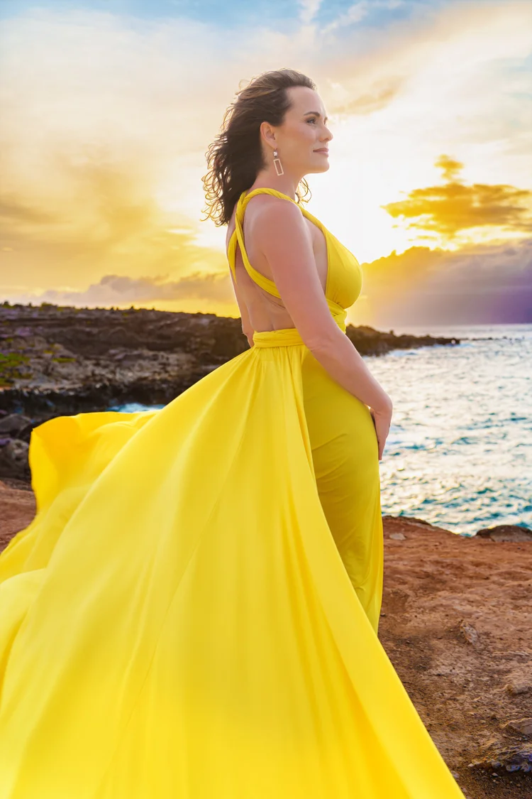 hawaii evening dresses Blue Hawaii Empire Dress – Hilo Hattie main image 1
