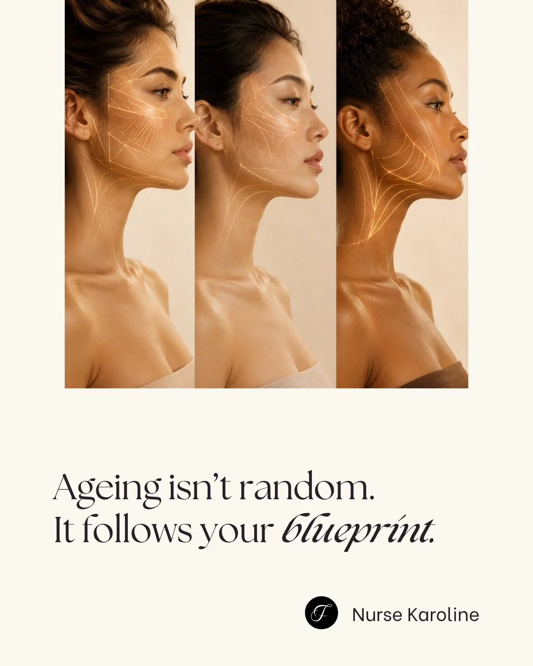 Two people can be the same age and experience ageing very differently.

Why?

Because ageing isn't just about time. It's influenced by the facial structure, proportions and tissue support you inherited long before the first wrinkle appeared.

Genetic