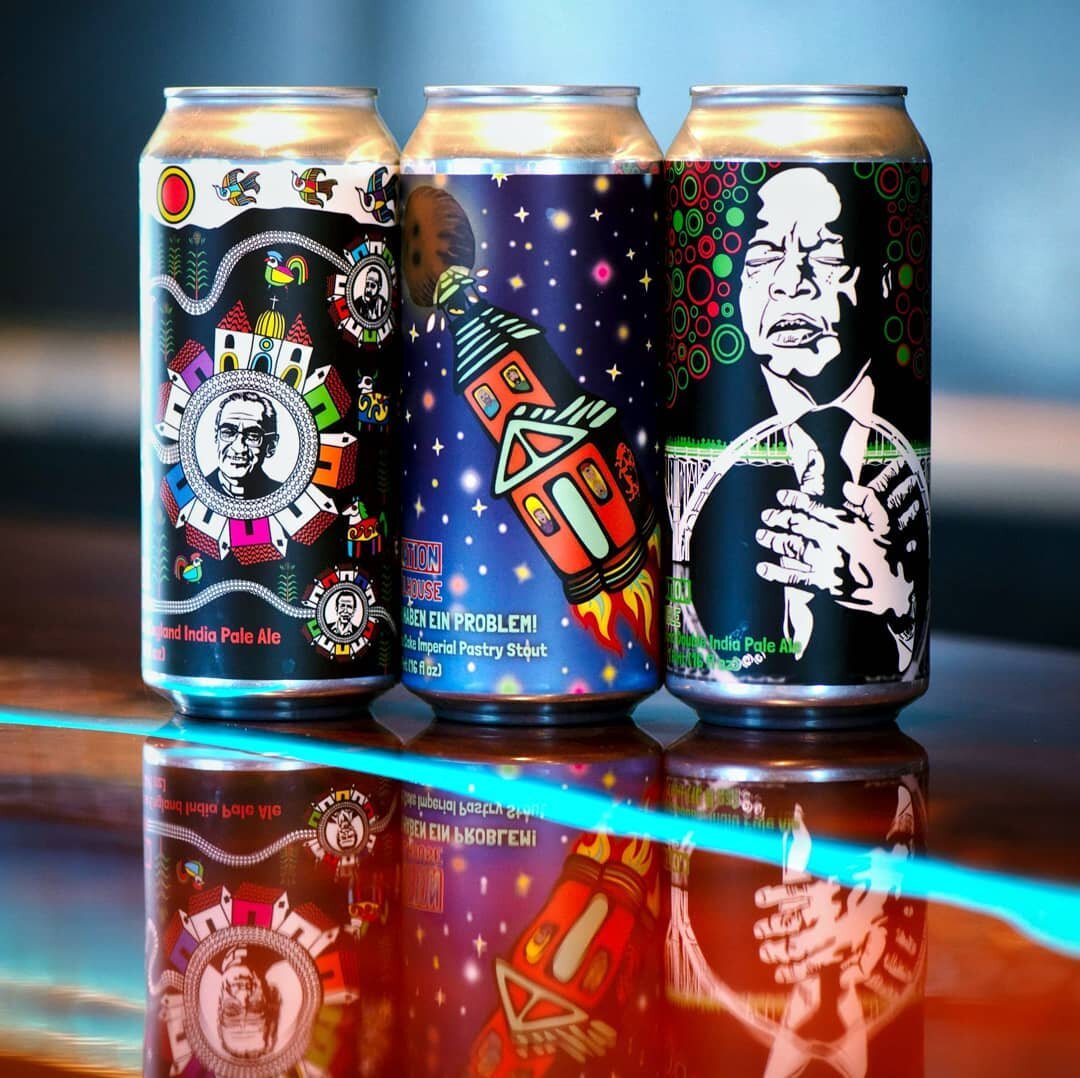 This Just In! We have three new styles from @imaginenationbrewingco 

A FUTURE NOT OUR OWN Imperial Oat Cream NEIPA

HUOUSTON, WIR HABEN EIN PROBLEM German Chocalate Cake Imperial Pastry Stout. Collaboration beer with @oldschoolhousebrewery

GOOD TRO