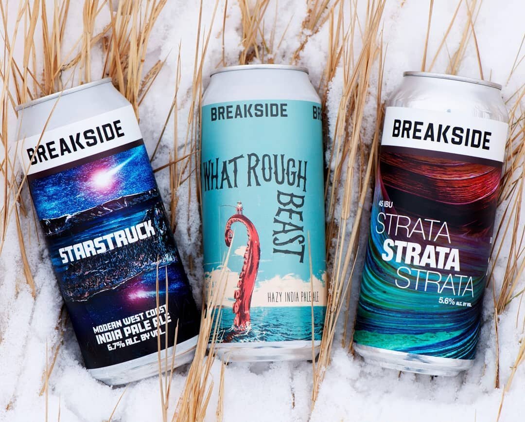 This Just In! Three new cans from @breaksidebrews 

What Rough Beast Hazy IPA

Strata Strata Strata Double Dry Hopped Pale Ale

Starstruck Modern West Coast IPA collaboration with @eclipticbrewing 

#craftbeer #bozeman #hoplounge #breaksidebrewery #e