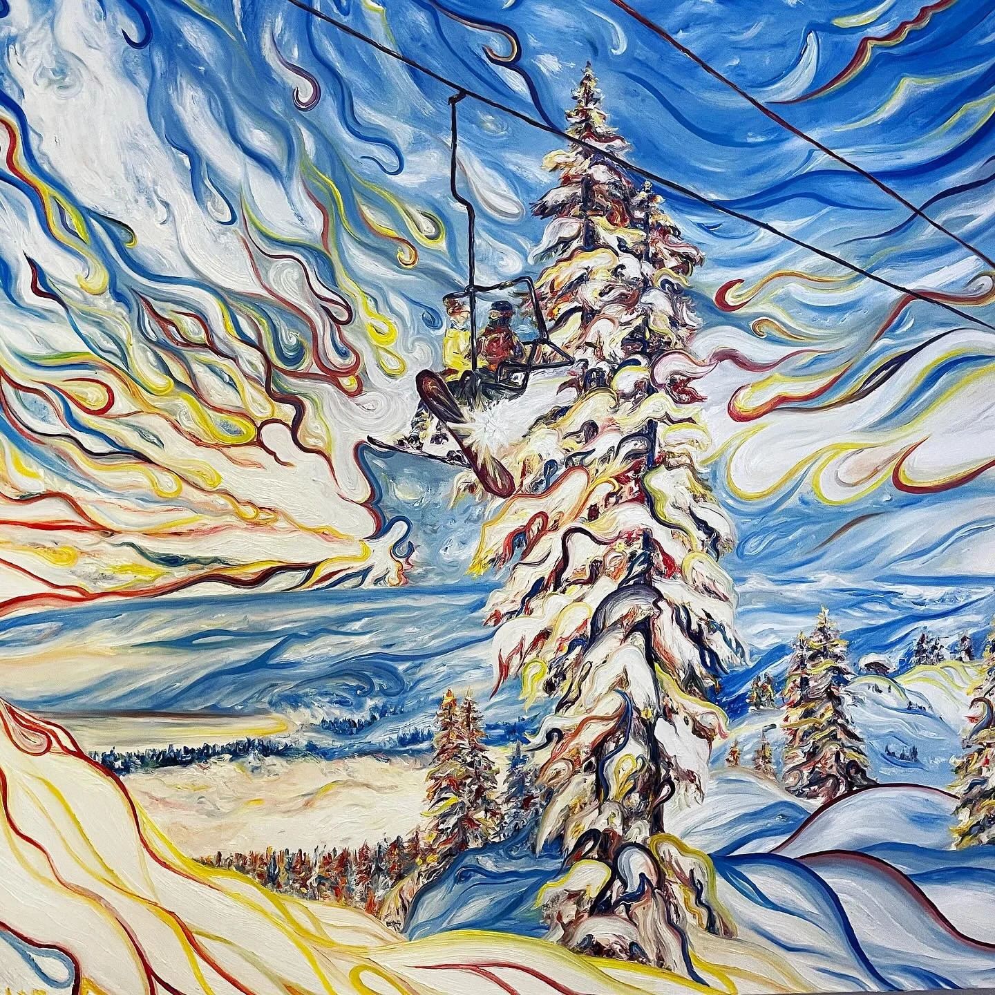 &ldquo;Love on the Mountain&rdquo;
48x48 inches
Oil and Acrylic on Canvas

One of the originals in my new display up in @outboundmammoth 😁❤️

Go check it out next time you&rsquo;re in Mammoth!

If you live on the Eastside or are visiting during the 