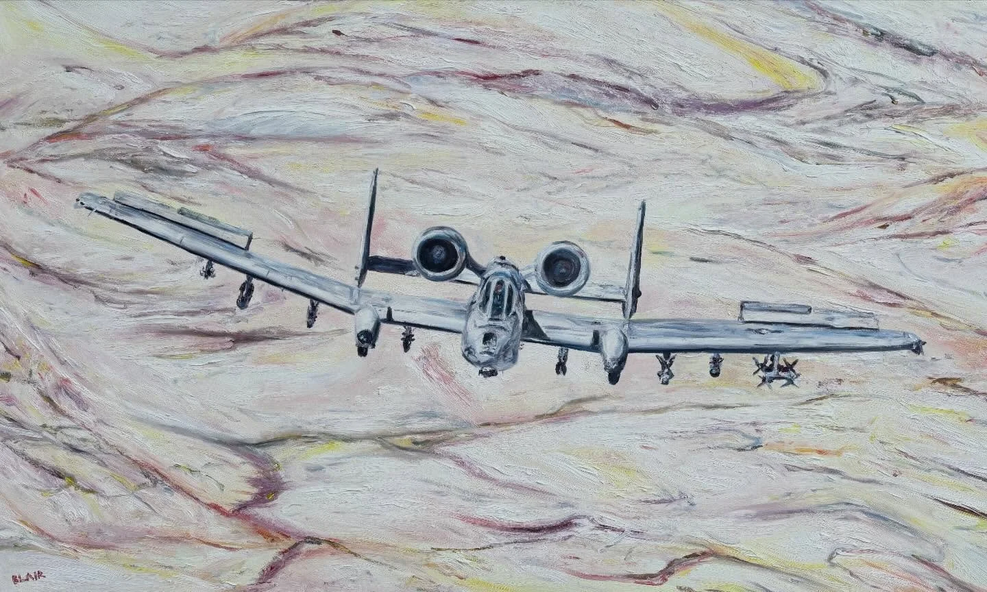 Fairchild Republic A10 Thunderbolt II 🐗 36 x 60 inches. Oil on canvas.

I have been growing into a new chapter of my life, pursuing my Private Pilot&rsquo;s License and serving as the Development Officer for the High Sierra Squadron of the Commemora