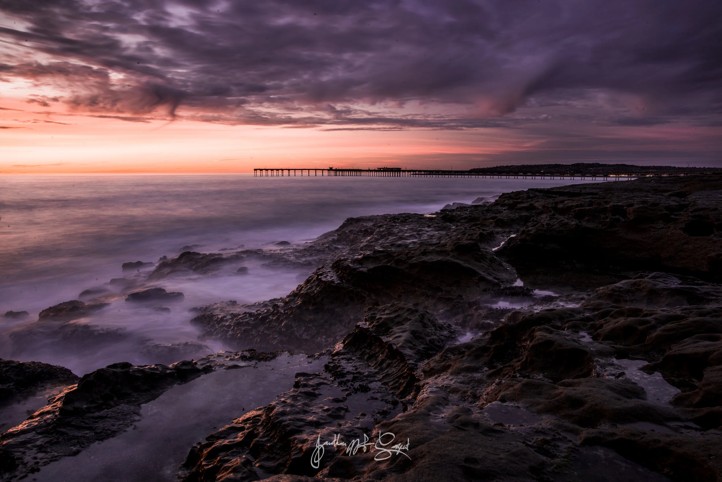 DSC_5770redorange and purple coastal sunset pier.jpg
